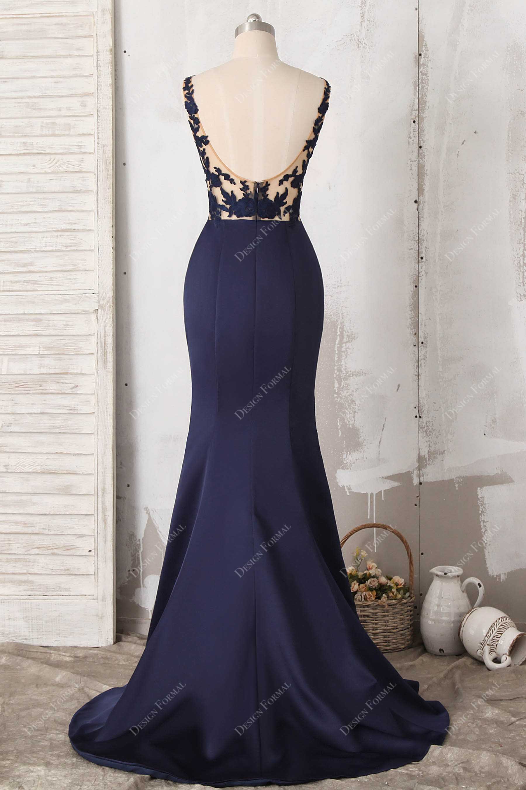 sexy open back sleeveless mermaid dress