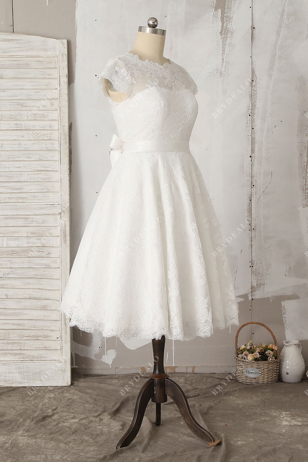 sheer cap sleeves city lace bridal gown