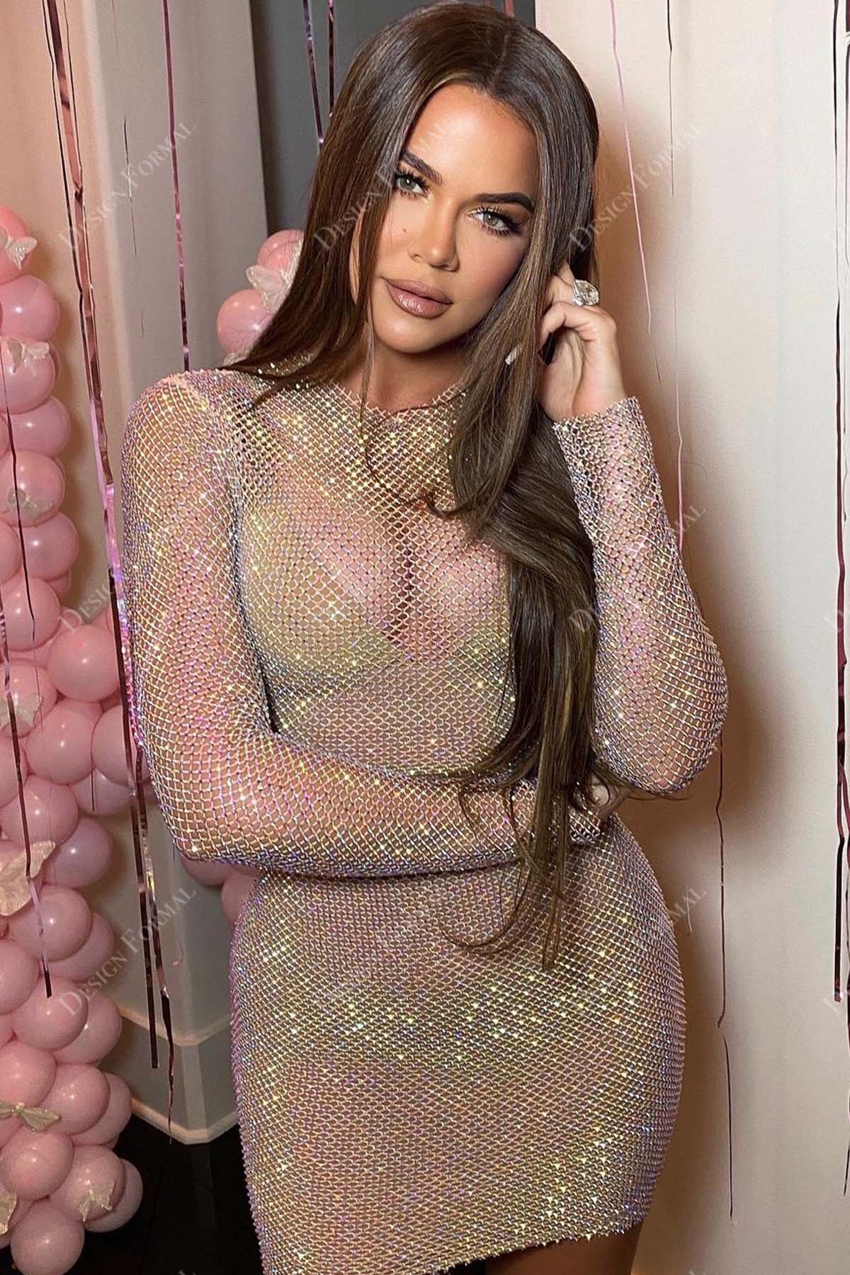 sheer long sleeves mini length informal dress