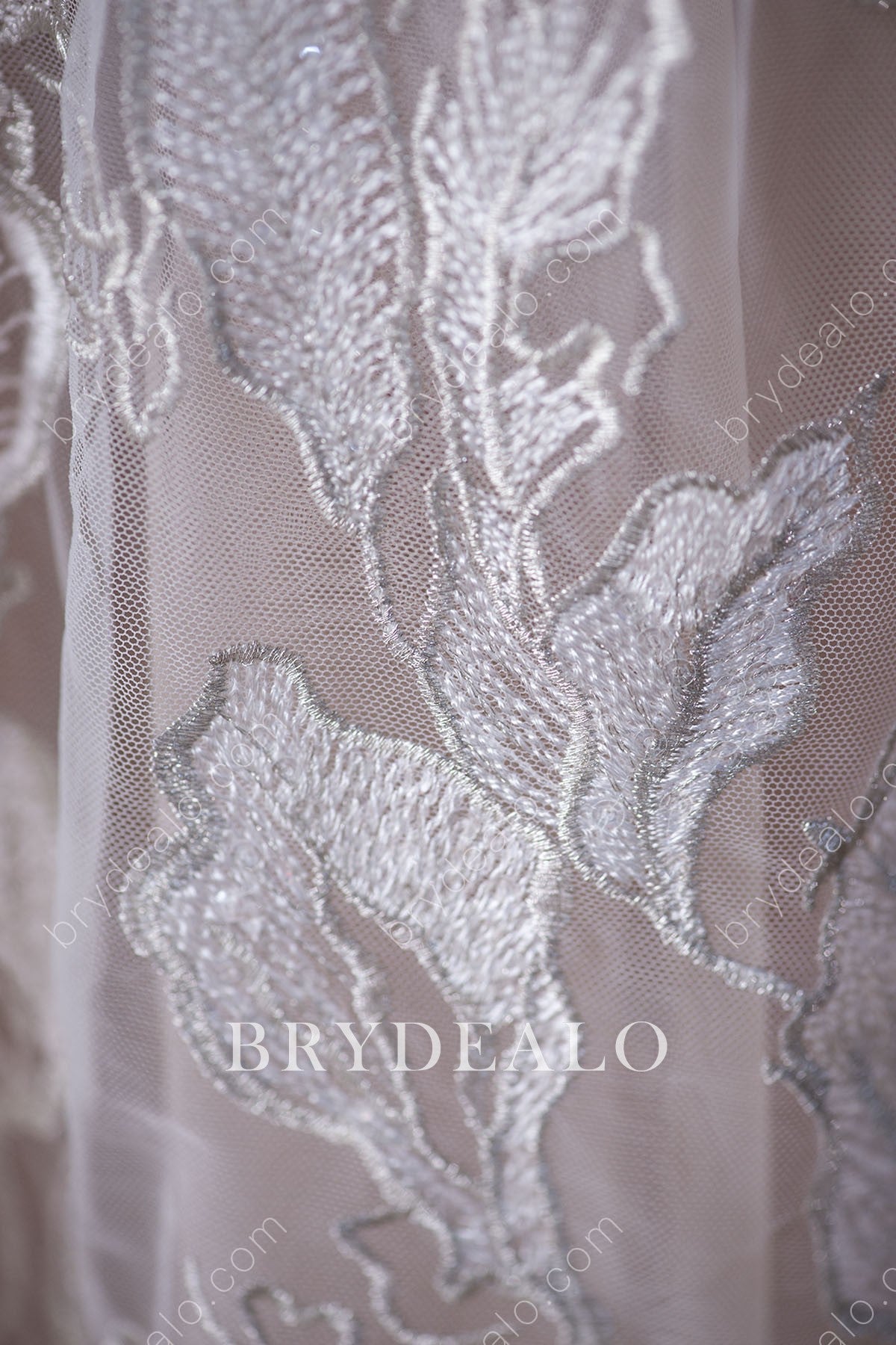 Shimmery Large Leaf Glitter Bridal Lace Online