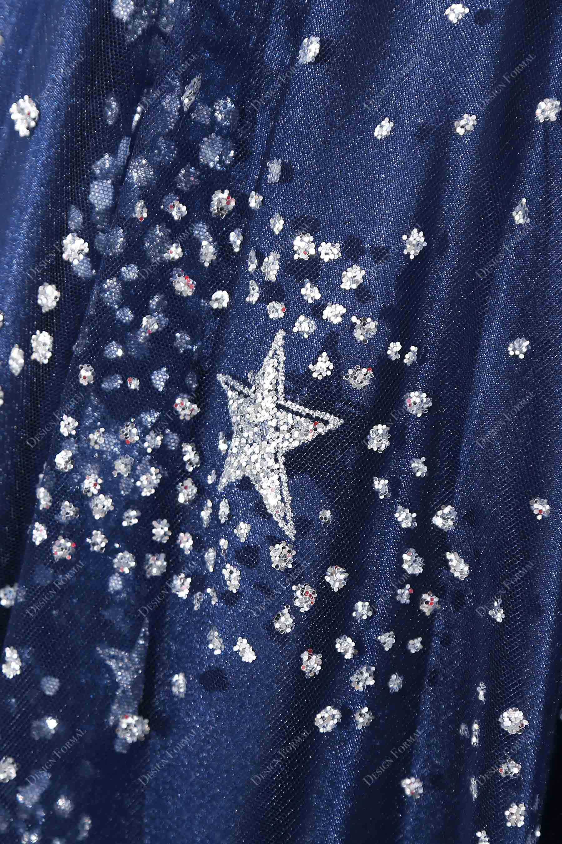 shiny glitter stars details