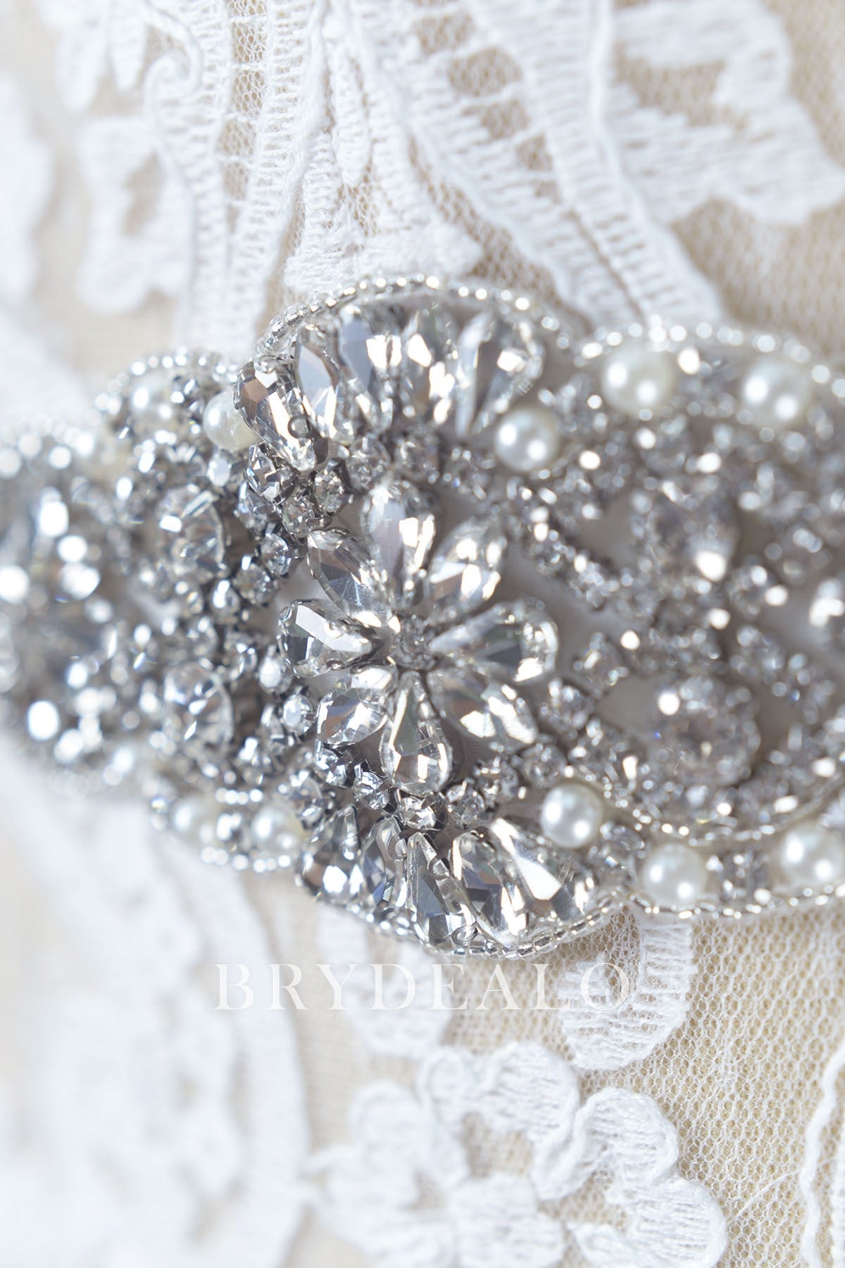 Best Scalloped Rhinestones Pearls Bridal Sash