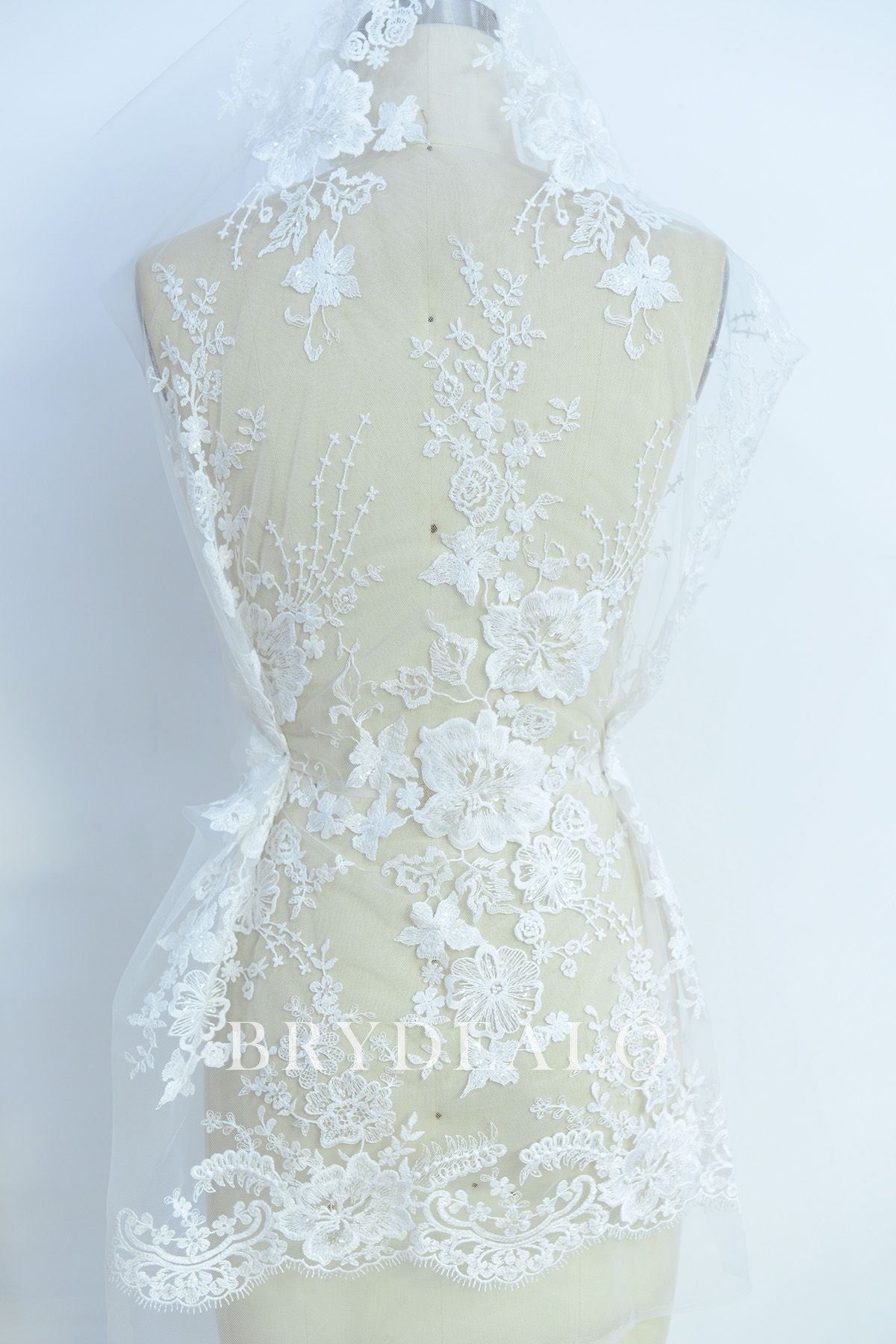 Shiny Sequined Flower Bridal Lace Online