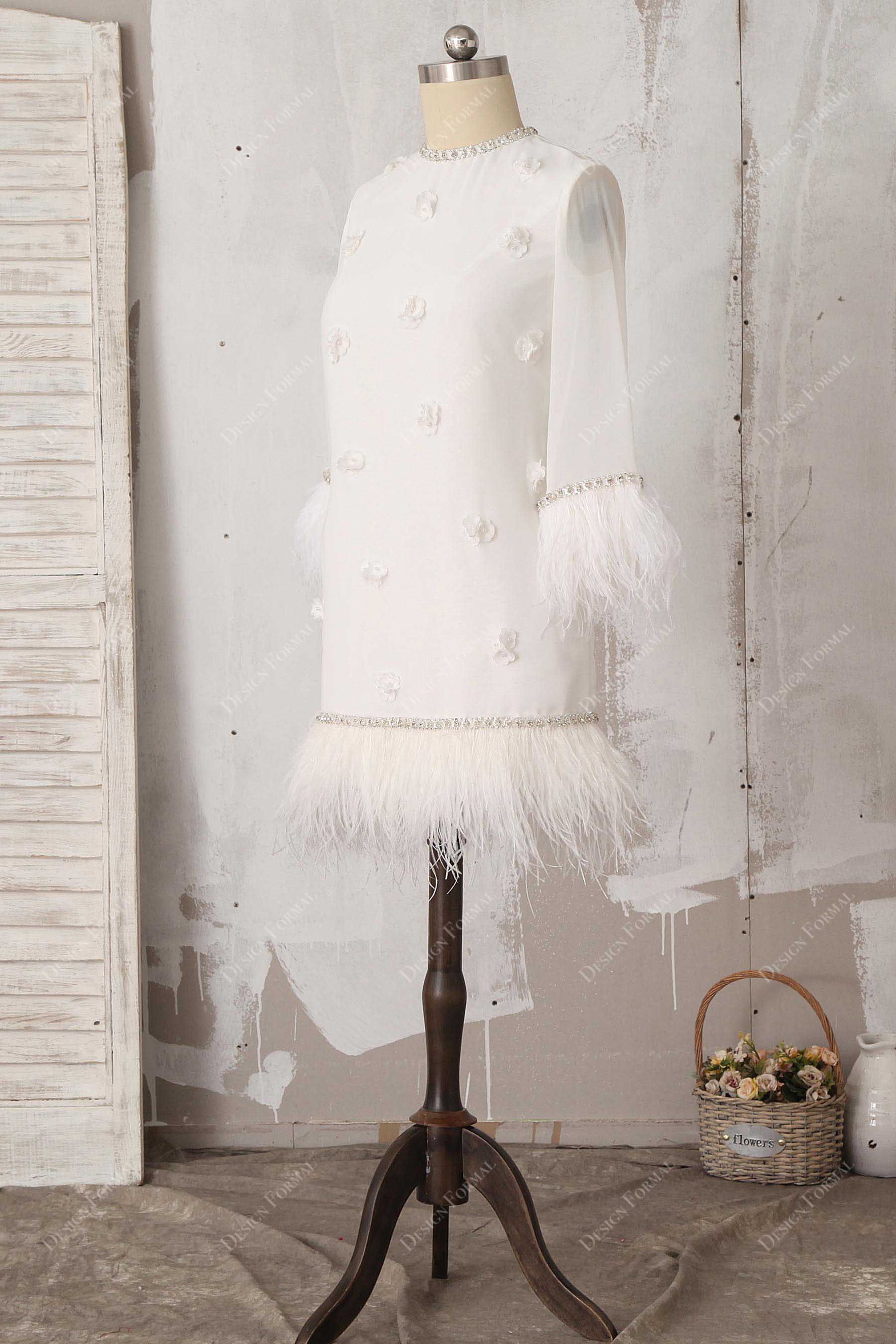 short jewel half sleeve dress