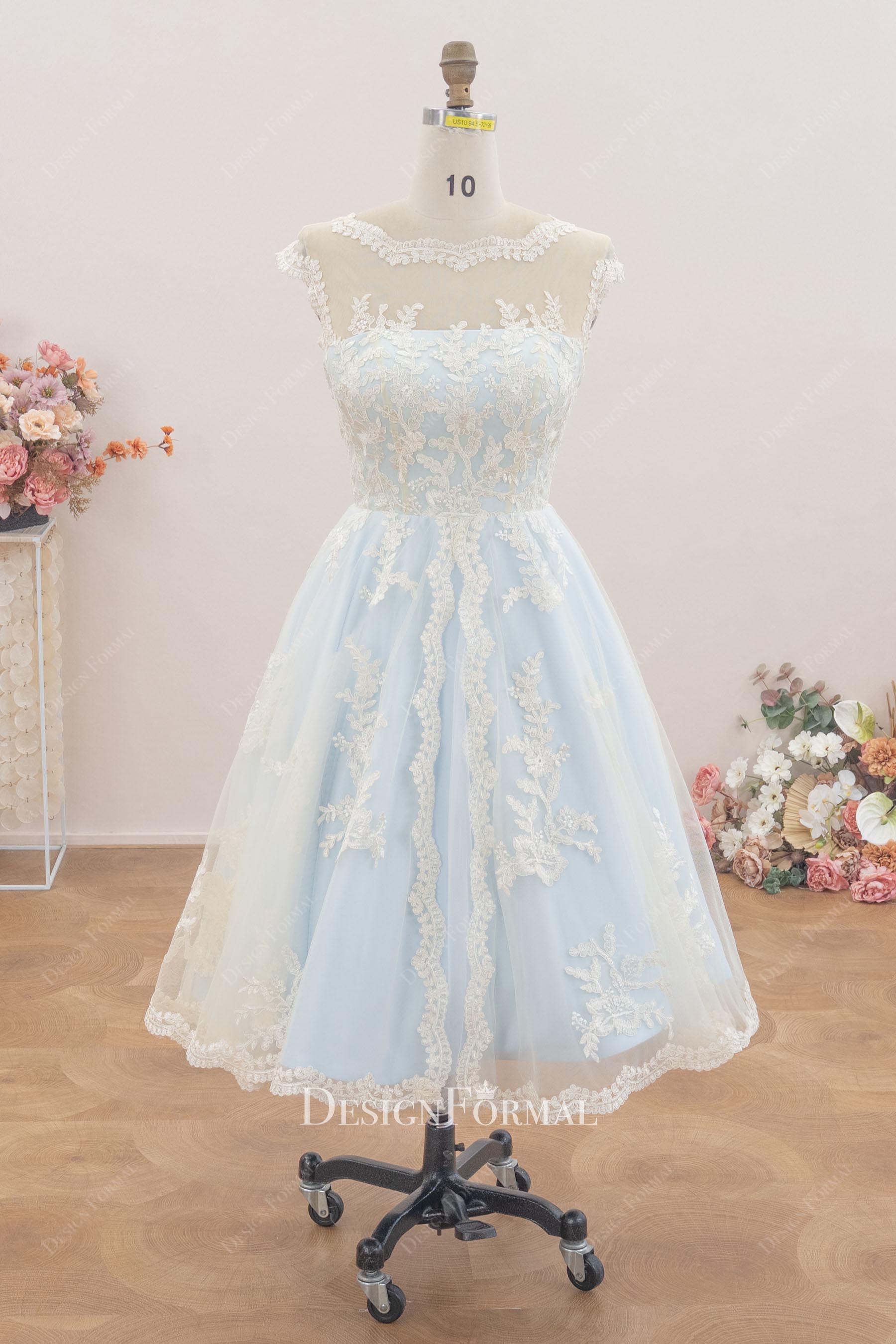 popular colored casual short wedding gown