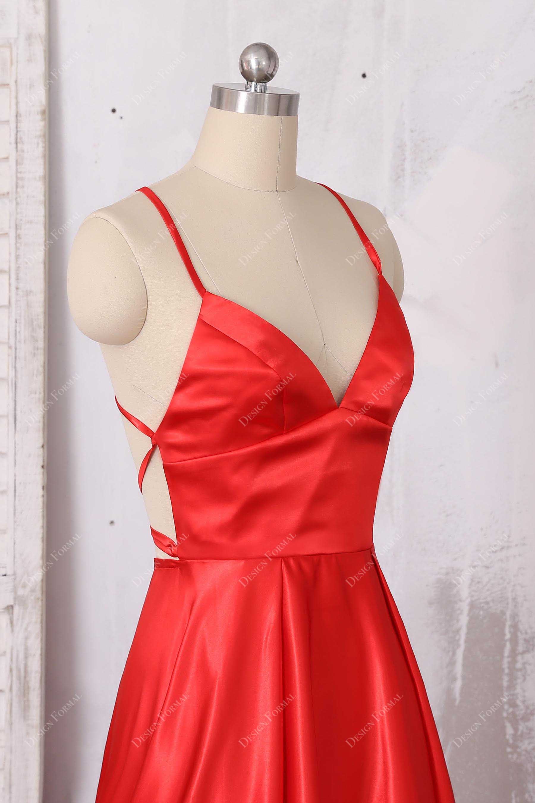 sleeveless satin dress