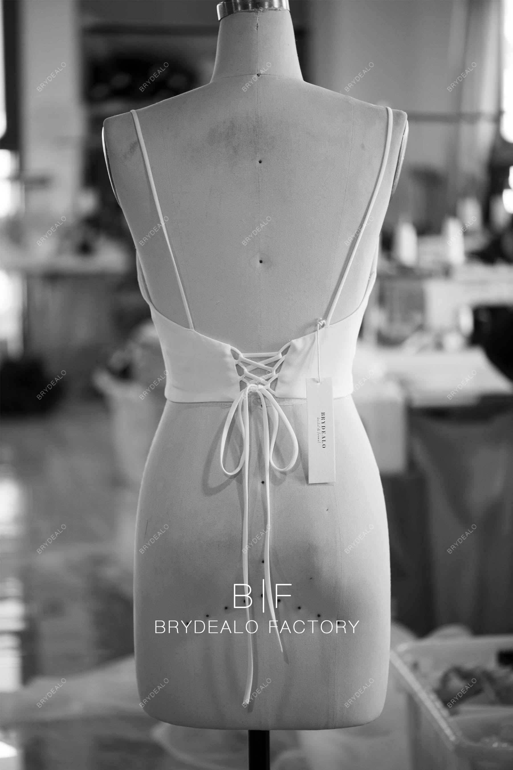 handmade spaghetti straps crepe lace up bridal bolero