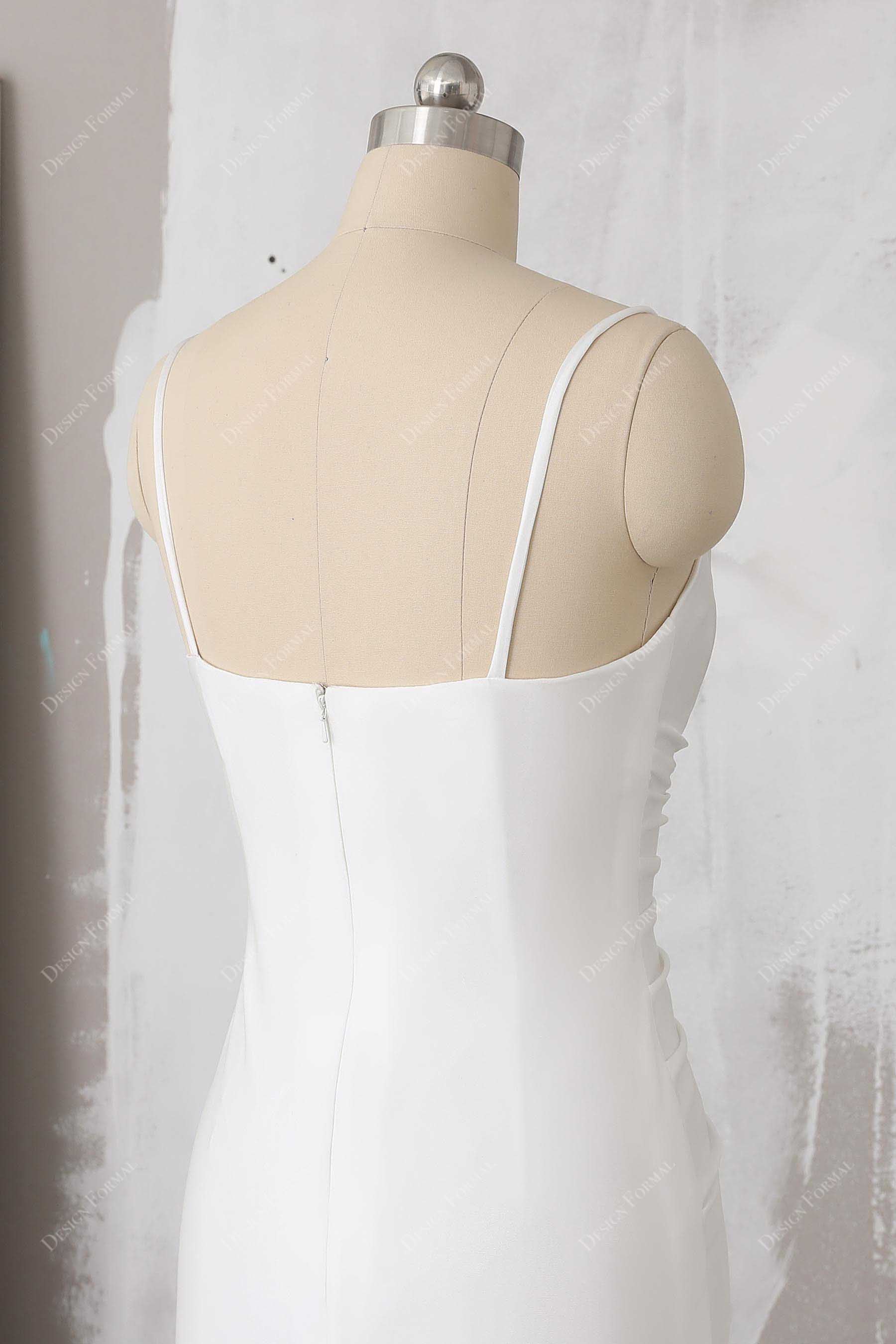 spaghetti straps light ivory dress