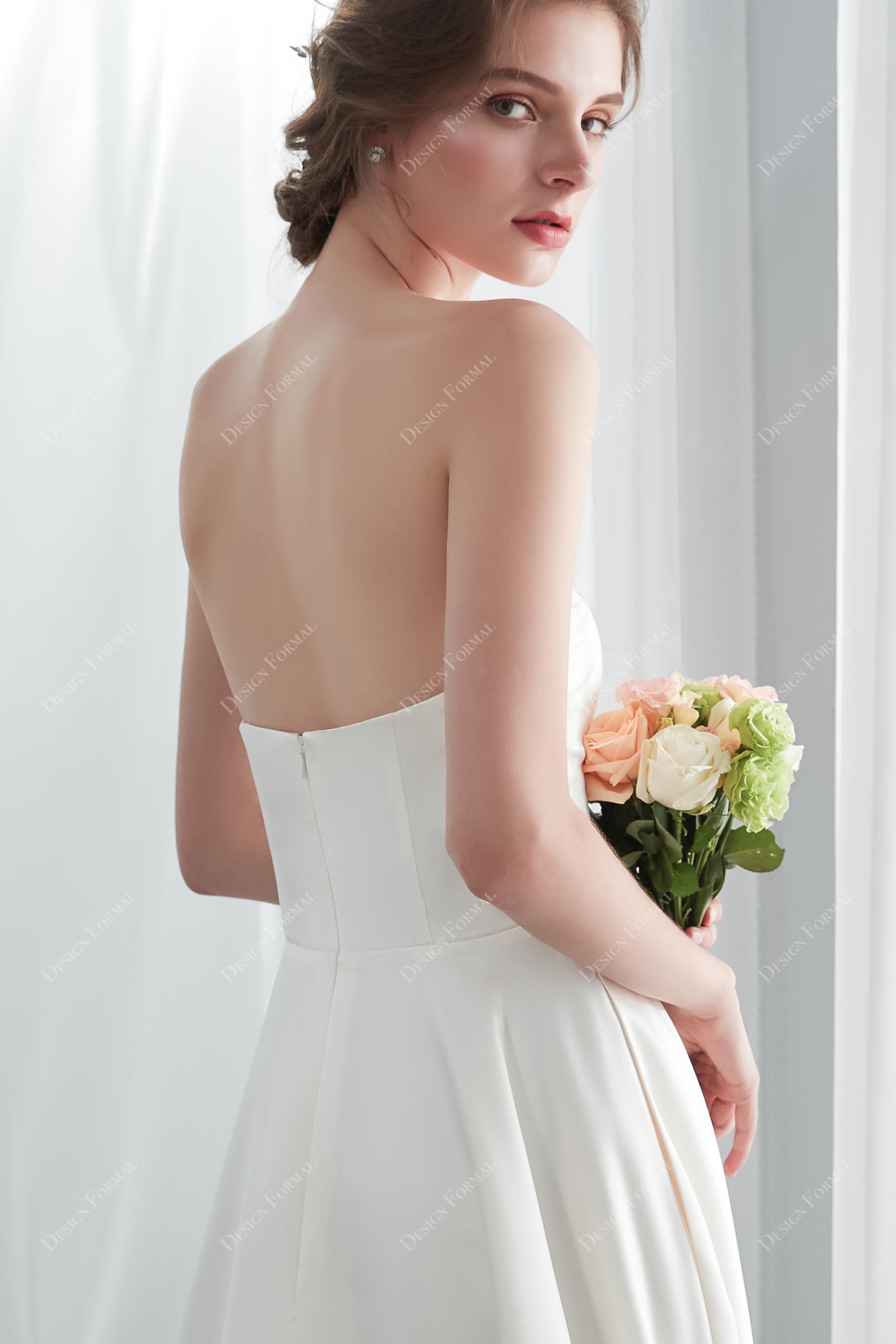 Strapless Satin Designer Wedding Dress