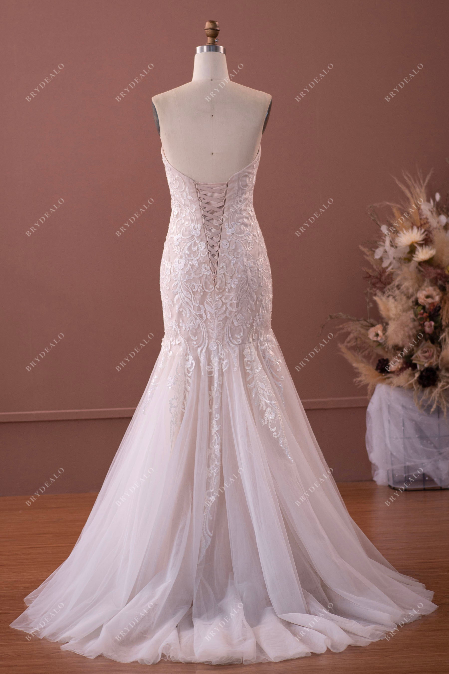 strapless mermaid fall destination wedding dress