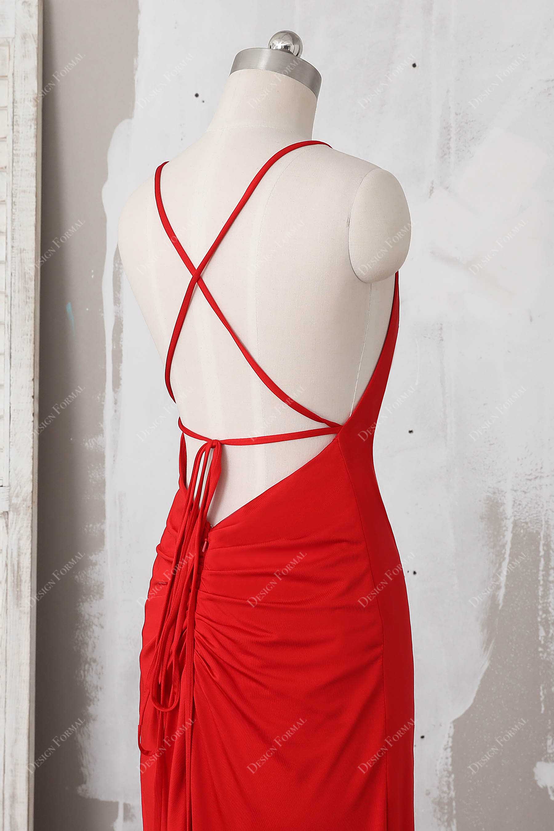 strappy back ruched hips