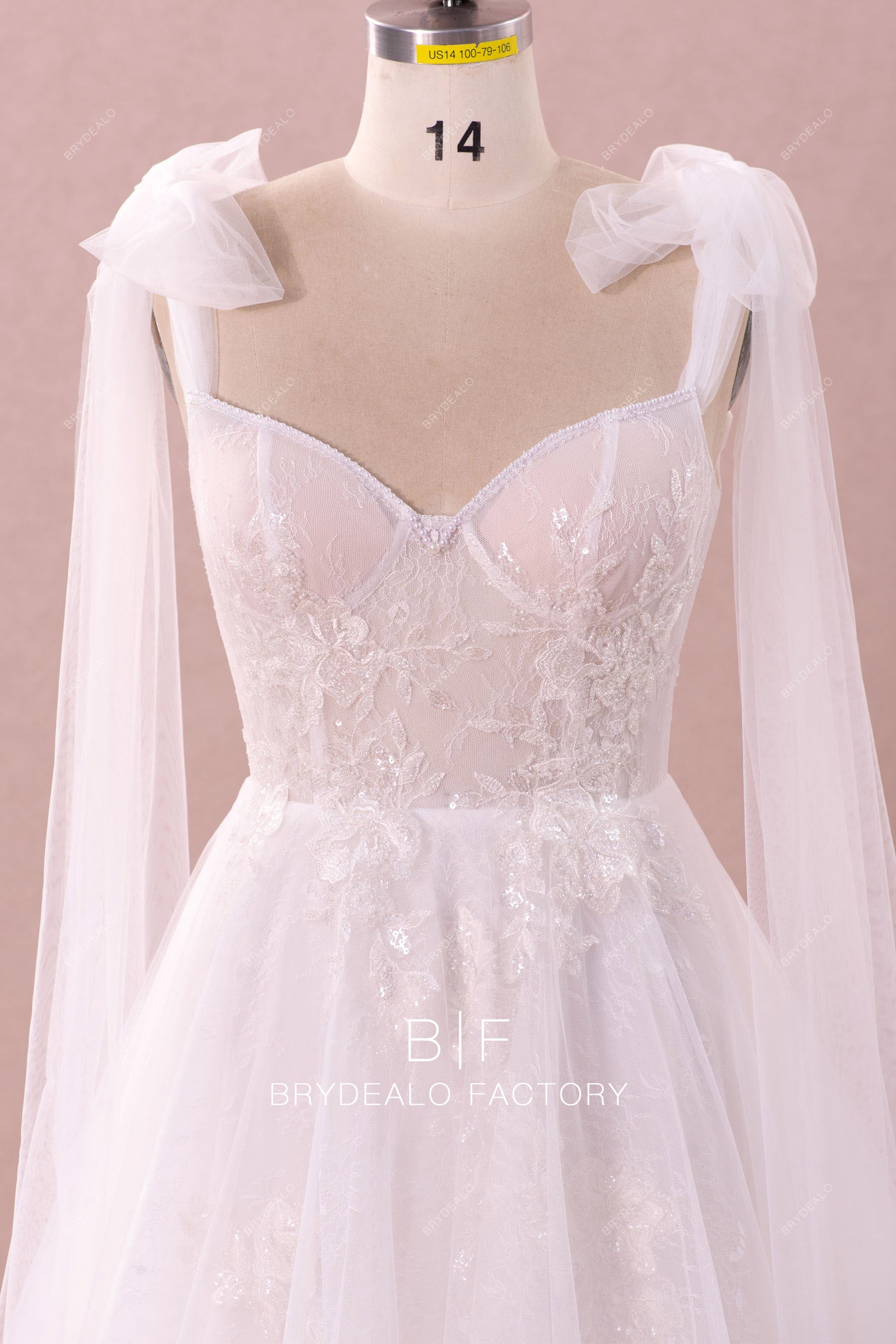 shoulder veil illusion corset wedding dress