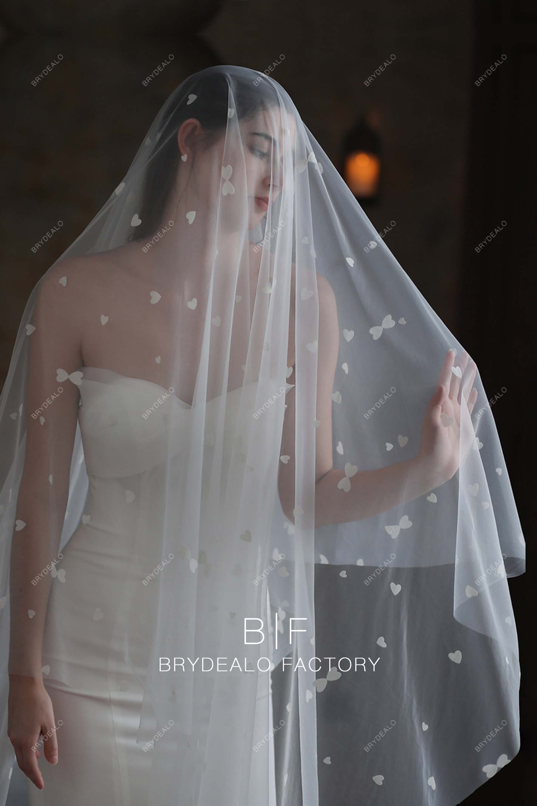 Sweetheart Tulle Raw Cut Single-tier Wedding Drop Veil