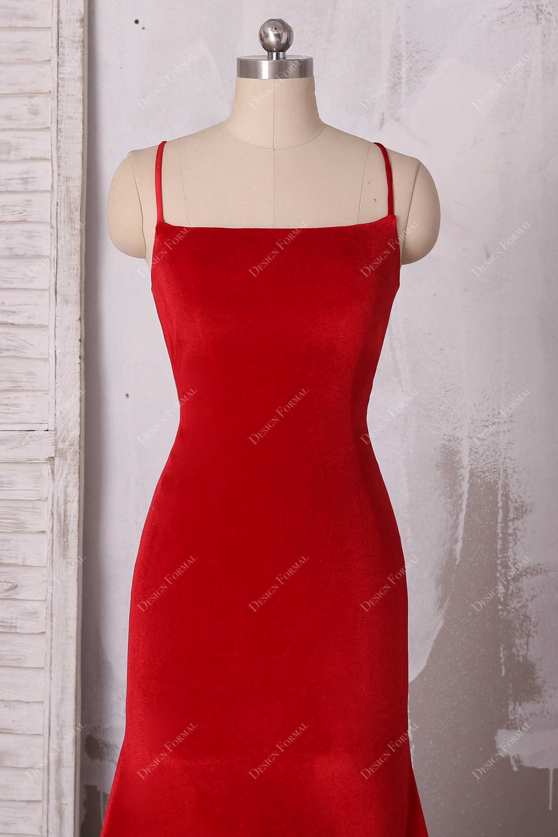 thin straps straight across neck prom dress