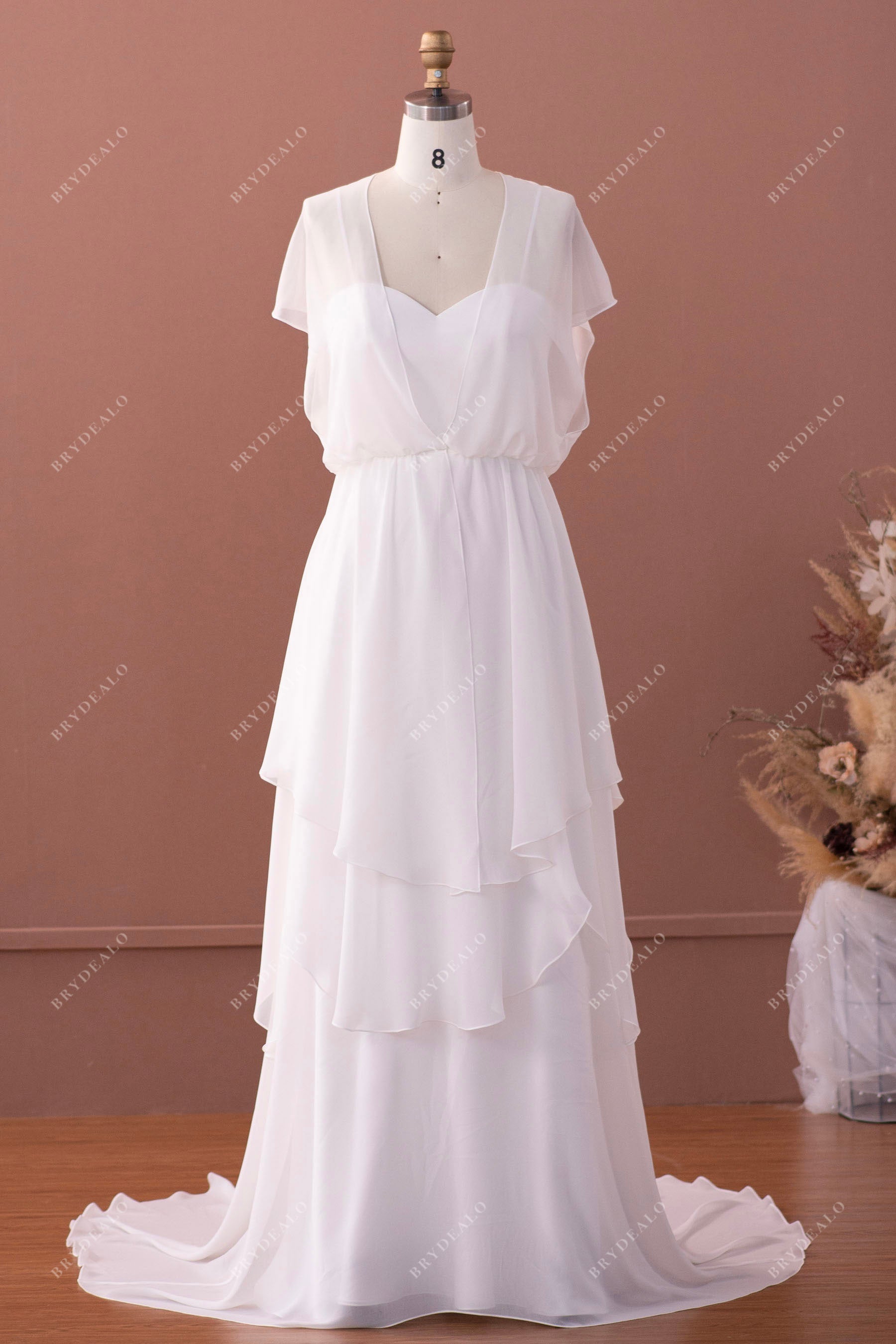 Convertible Sweetheart Chiffon Jacket A-line Multi Way Wedding Dress