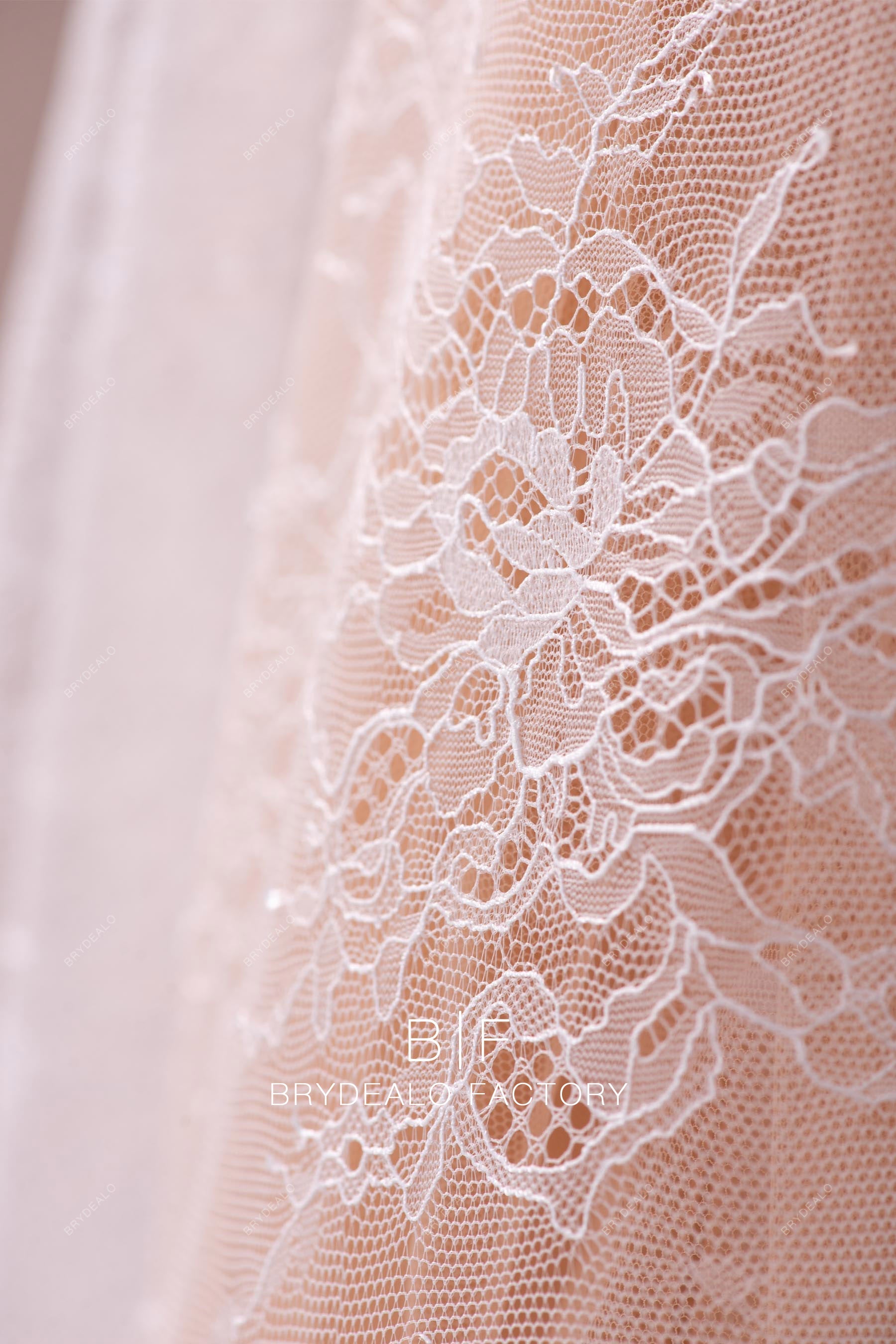 Elegant Flower French Chantilly Lace Fabric