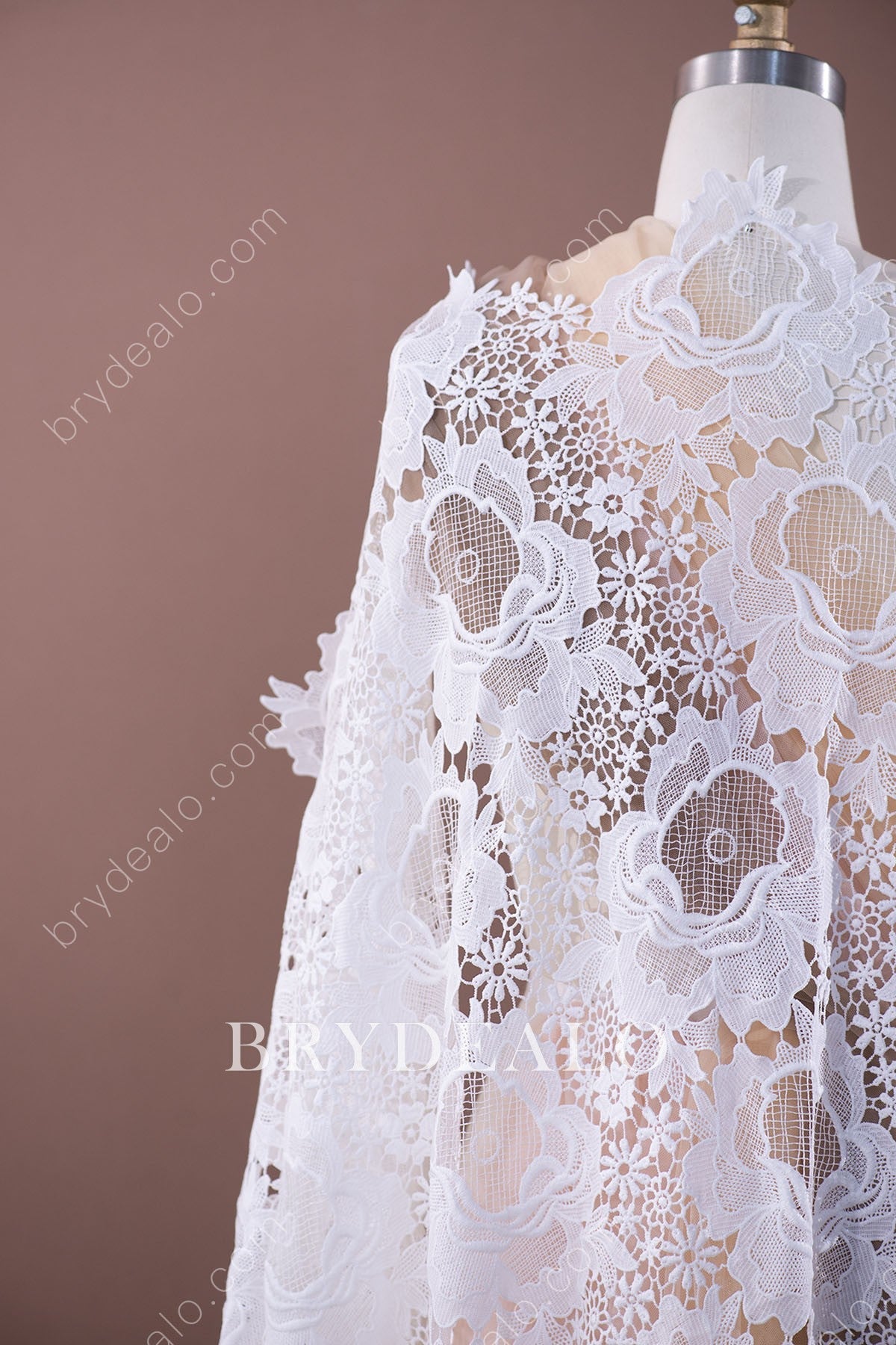 Designer Wild Flower Crochet Bridal Lace Fabric