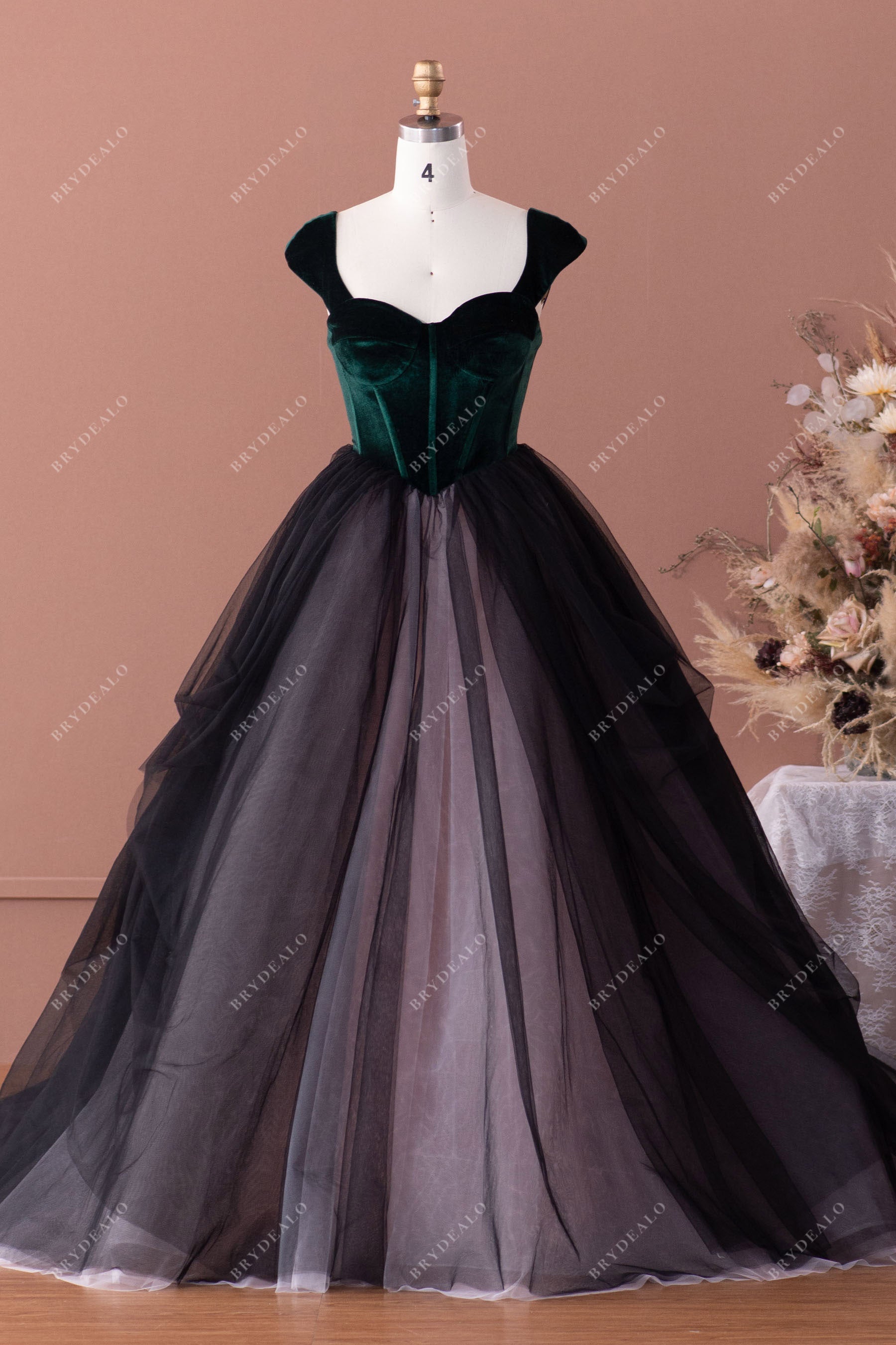 Victoria Velvet Tulle Colored Ballgown Retro Wedding Dress Victoria Velvet Tulle Colored Ballgown Retro Wedding Dress