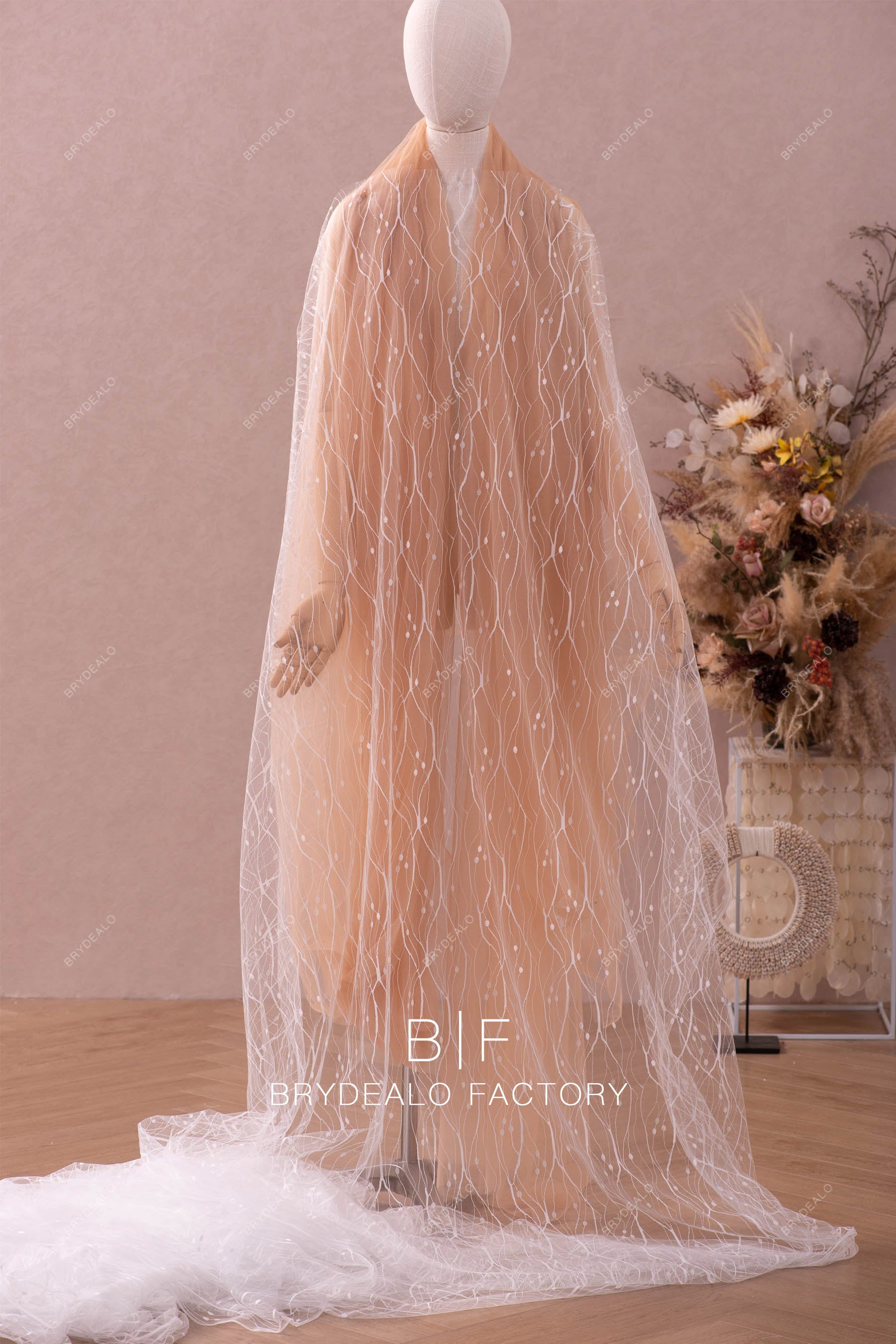 online warp knitted wave lace for dresses