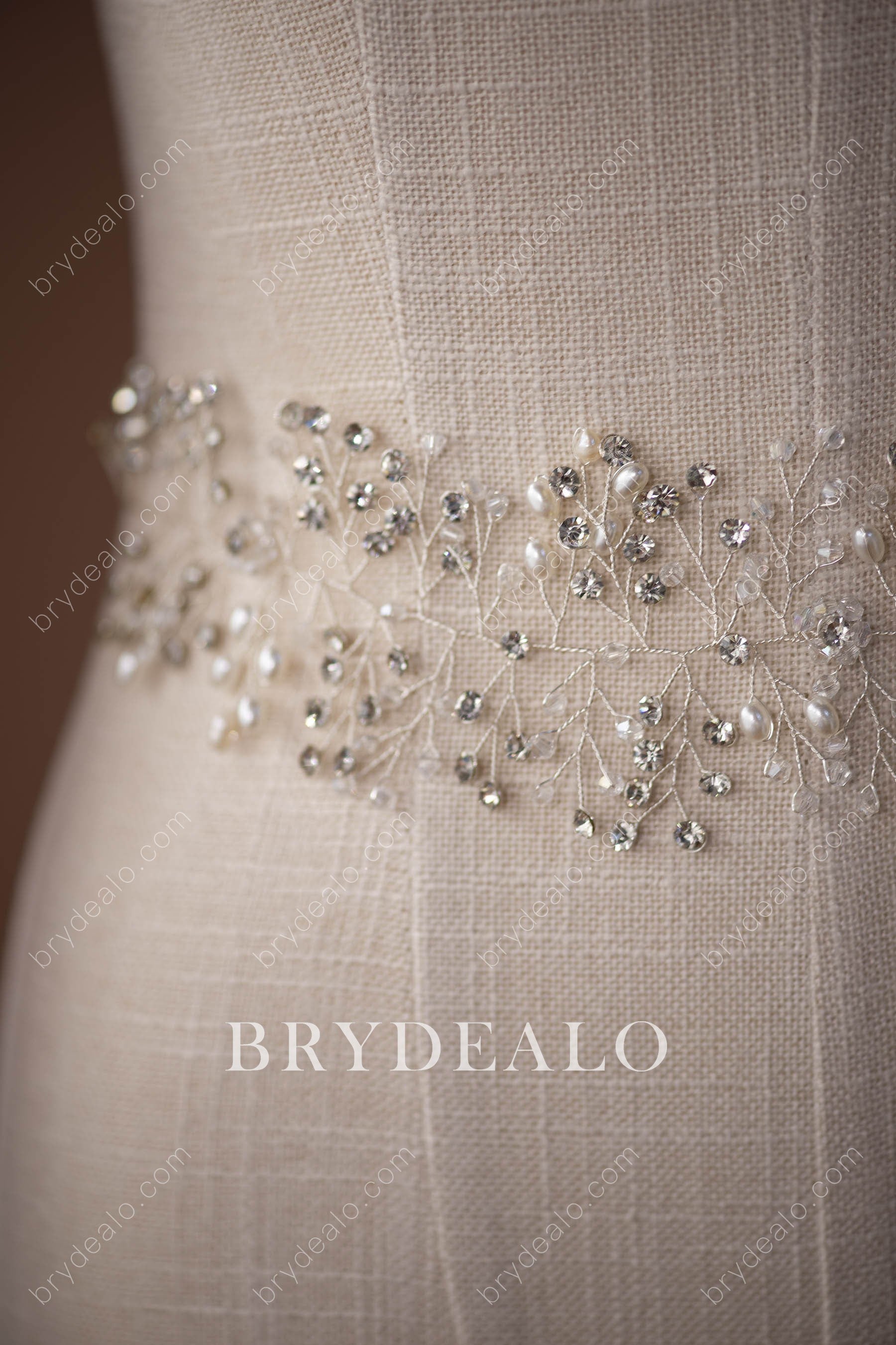 Pearl Rhinestone Bridal Sash Online