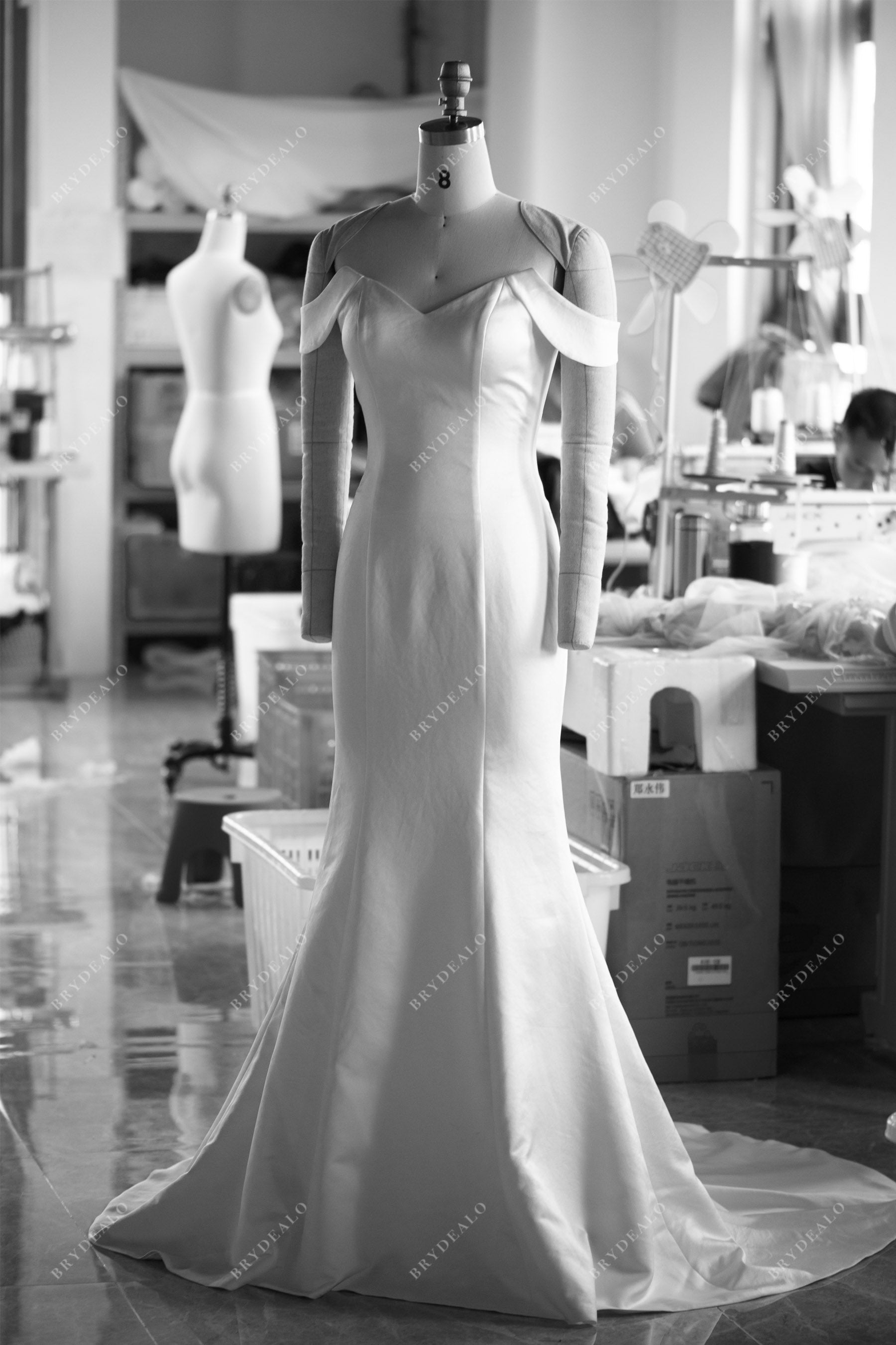 customized simple satin mermaid dress