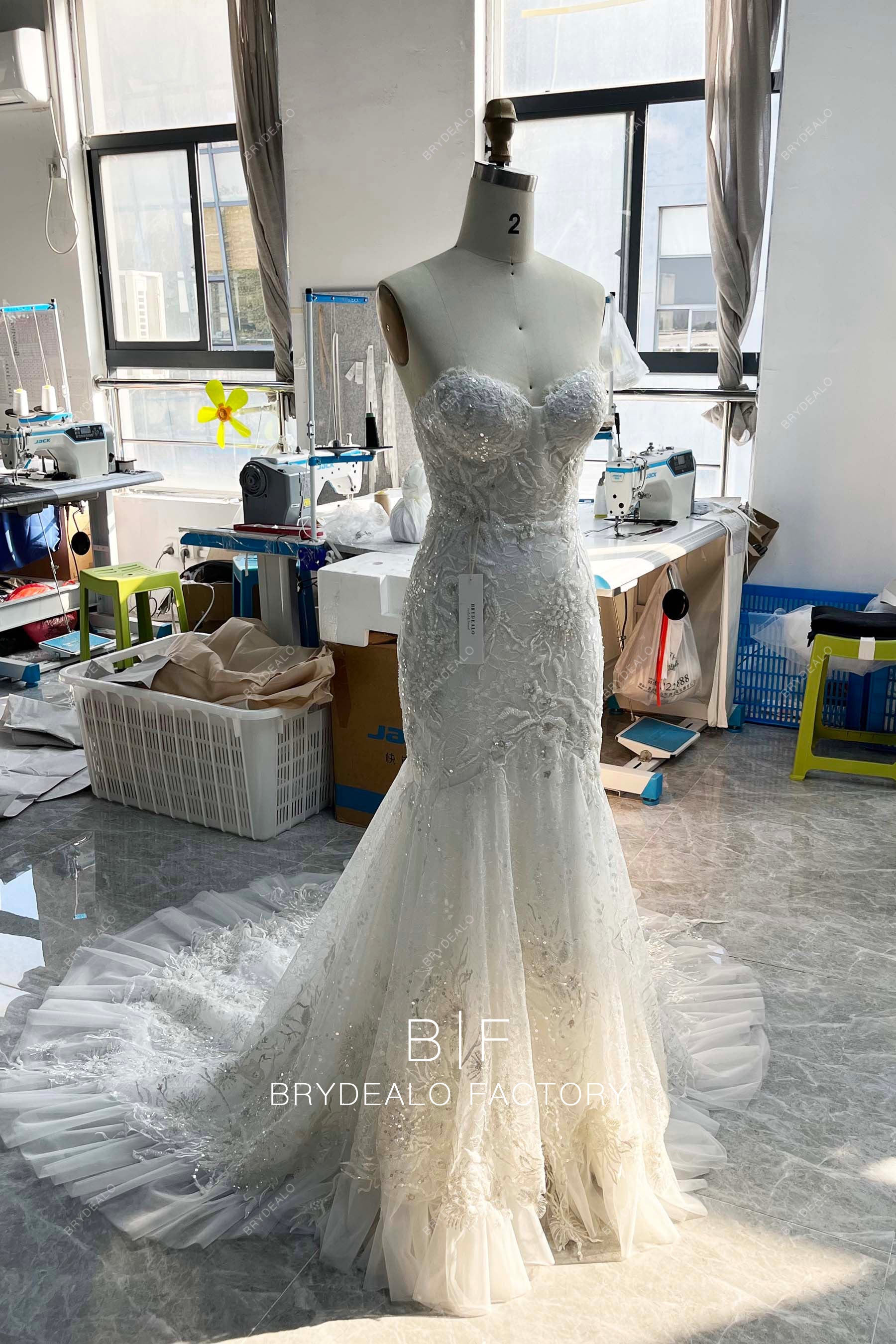 custom sparkly mermaid wedding dress
