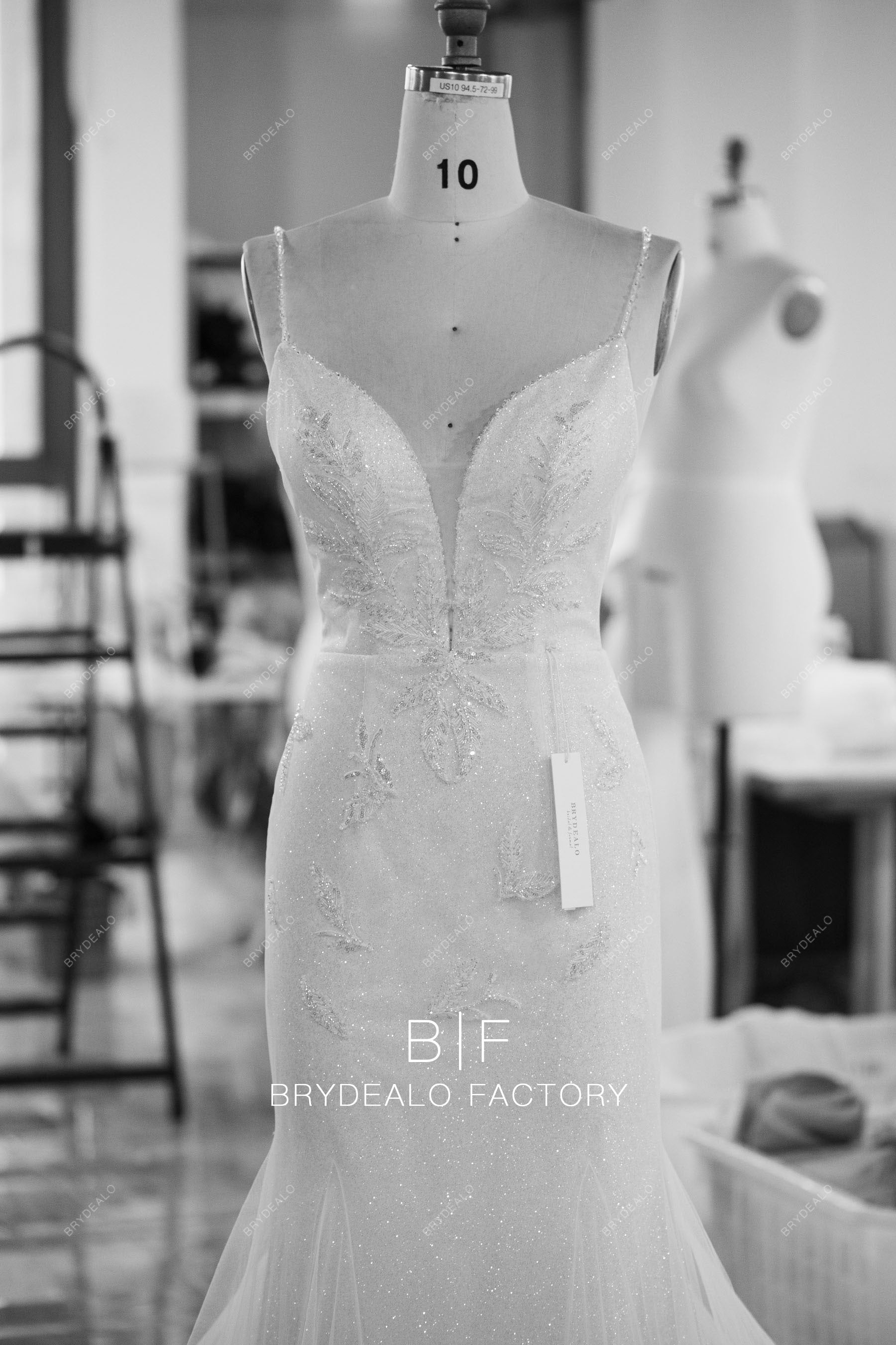 custom-made sparkly mermaid wedding dress