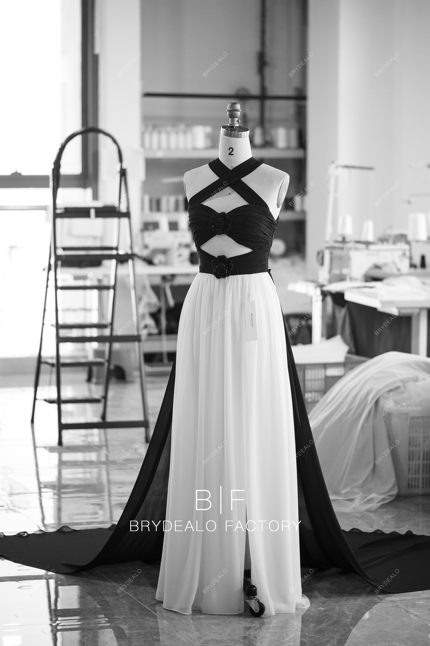 custom straps flowing chiffon beach wedding dress