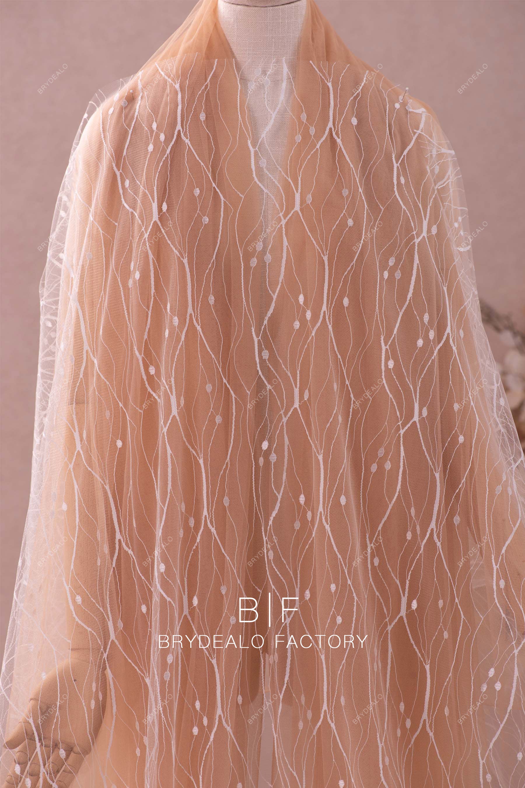 Soft Unique Wave Pattern Lace Fabric for Dresses