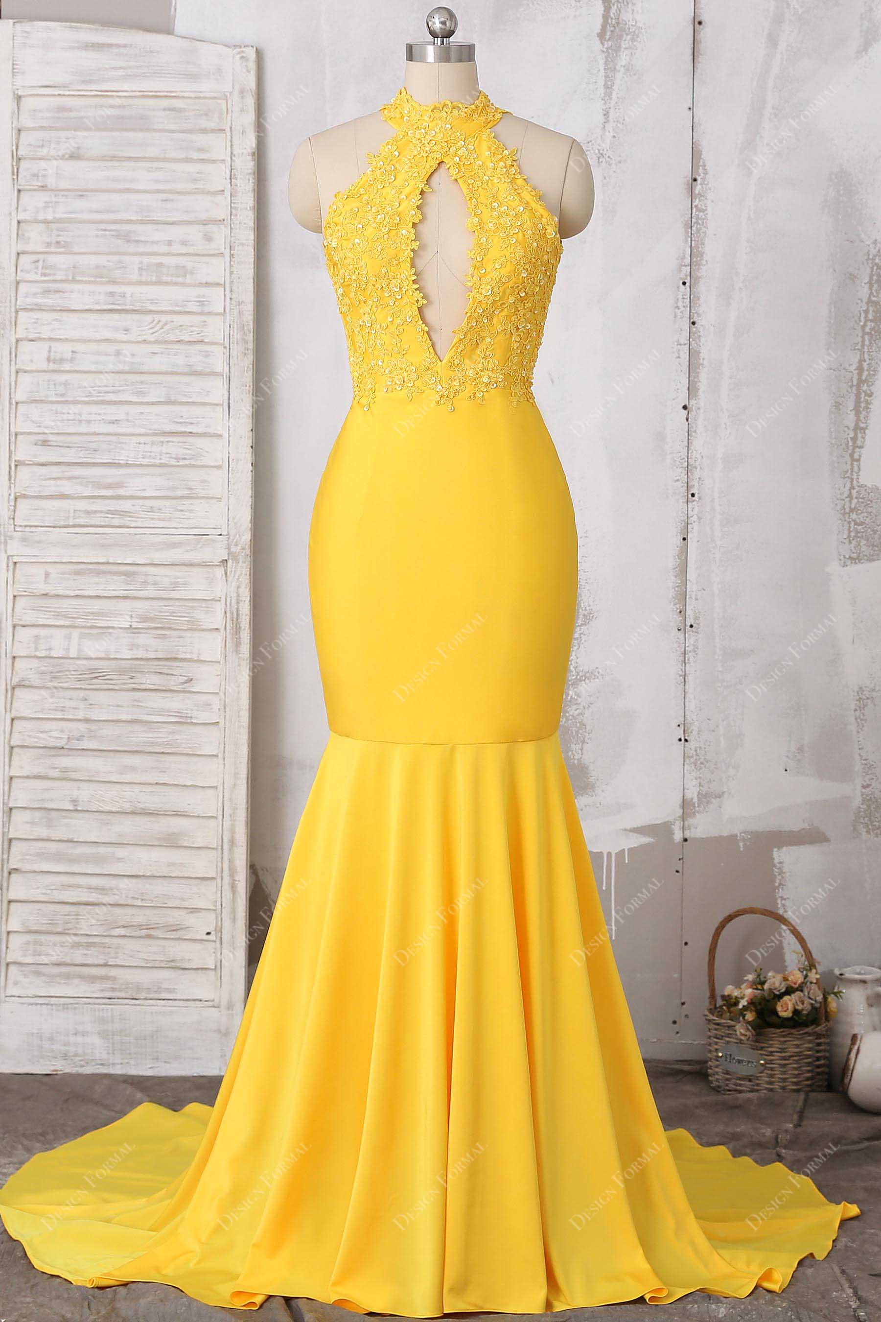 blue dress for baby girl Butter Yellow Amie Halterneck Midi Dress main image 0
