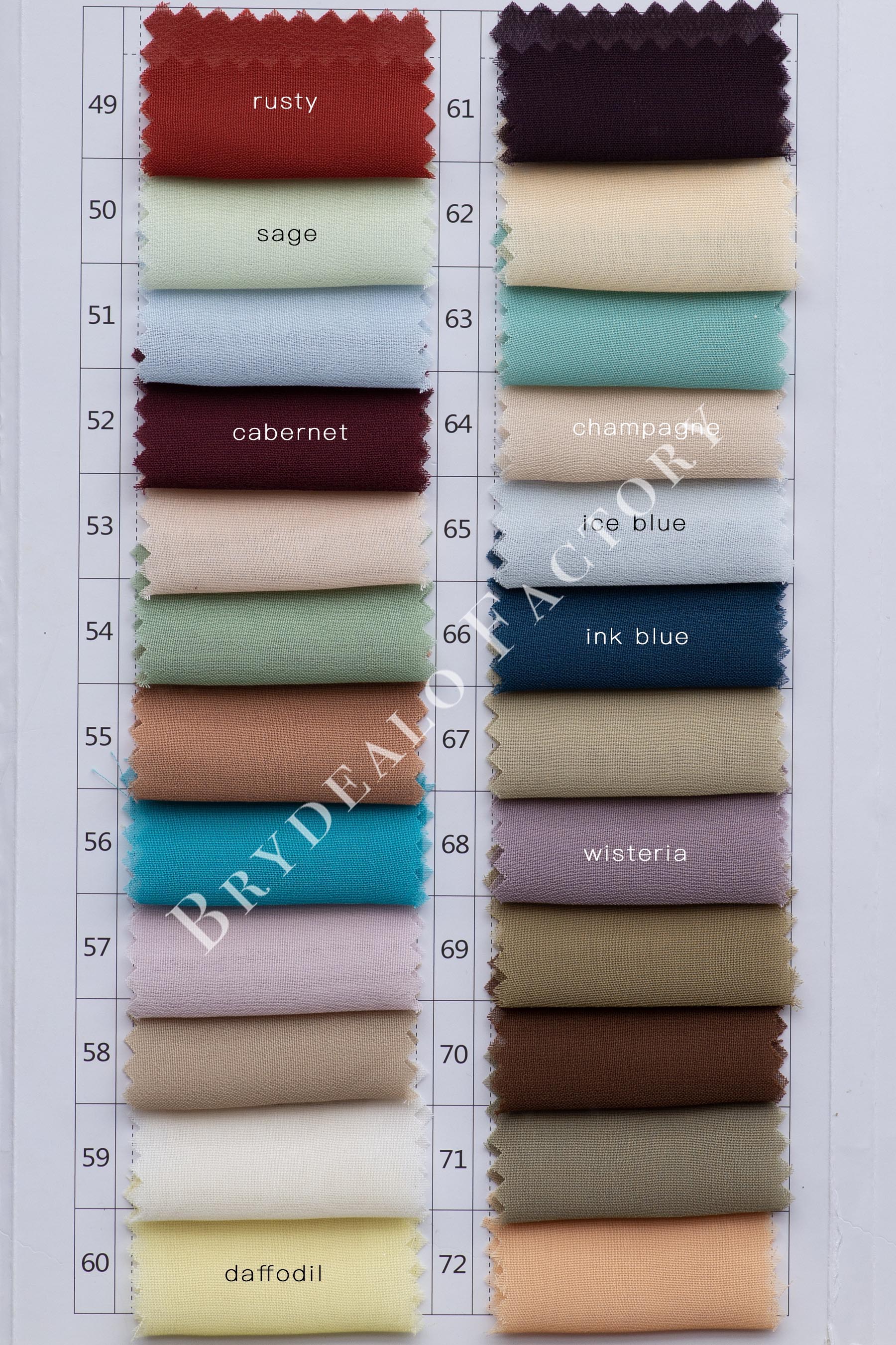 100D chiffon fabric swatch books