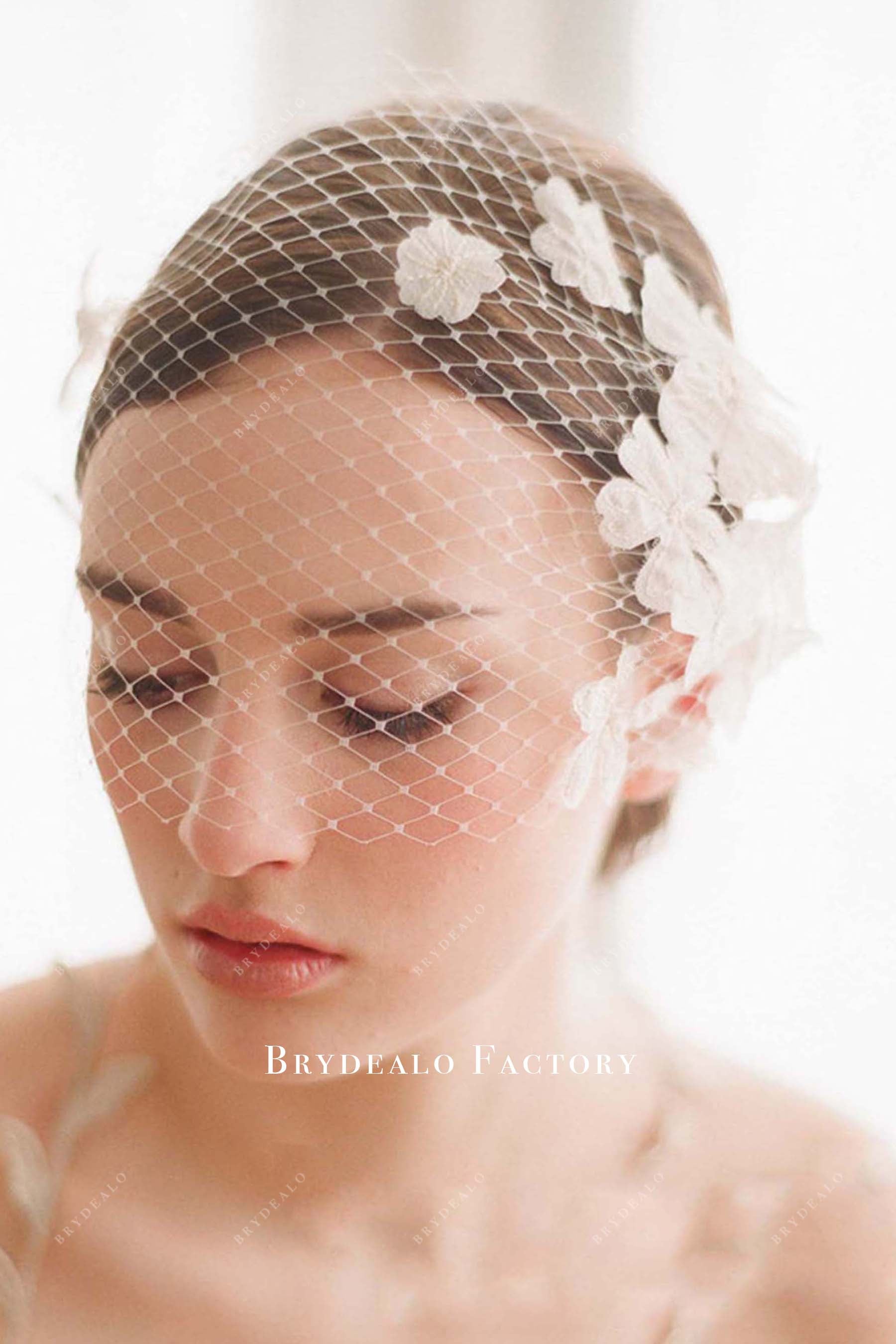 3d floral birdcage bridal veil