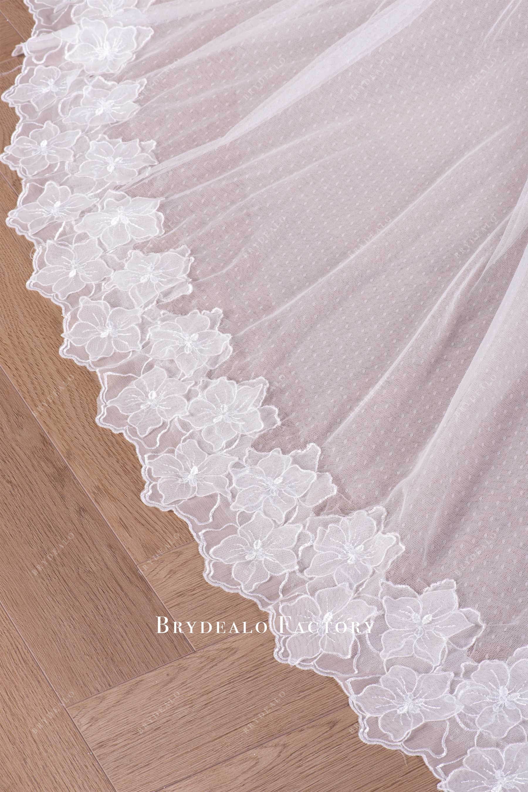 3d floral lace train wedding dress