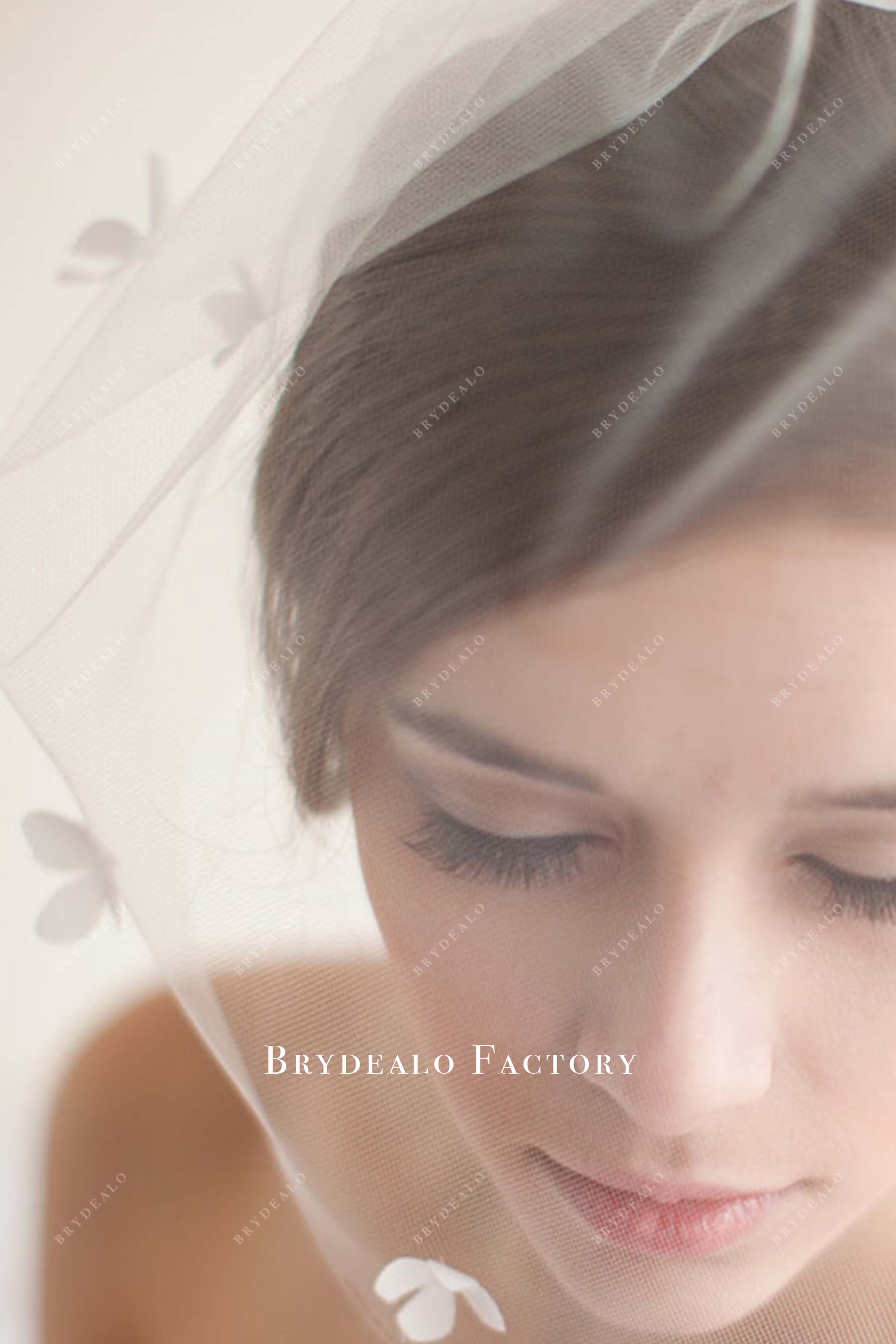 3d floral tulle bridal veil