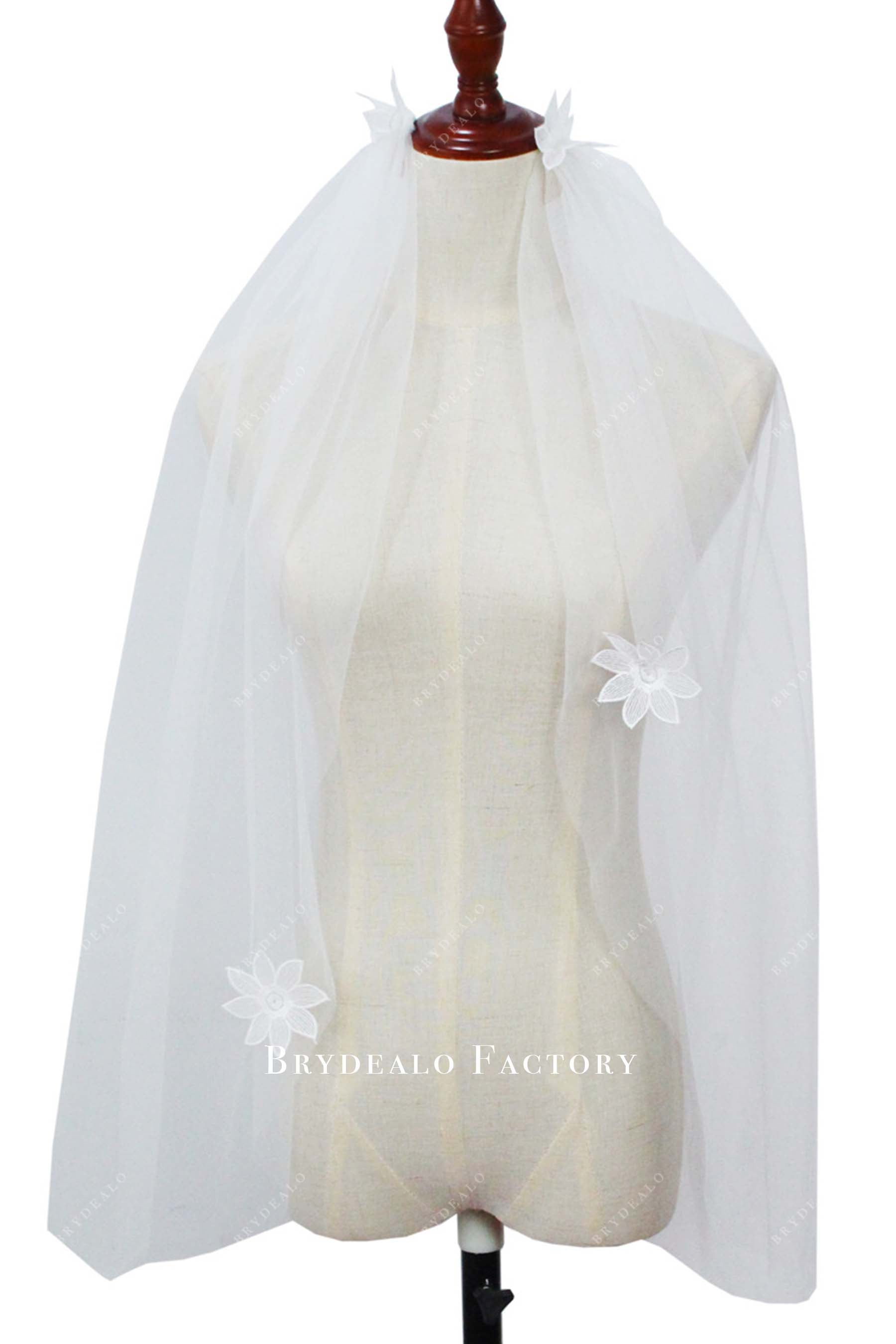 3d flower bridal veil