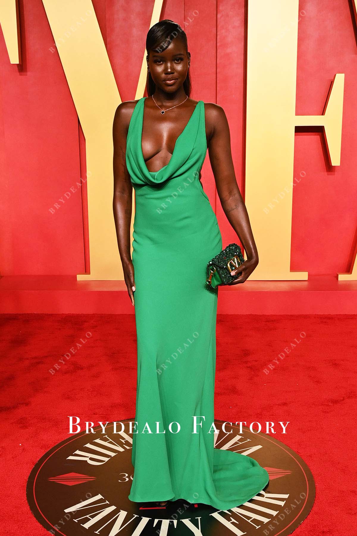 Adut Akech Jungle Green Mermaid 2024 Oscars After Party Dress