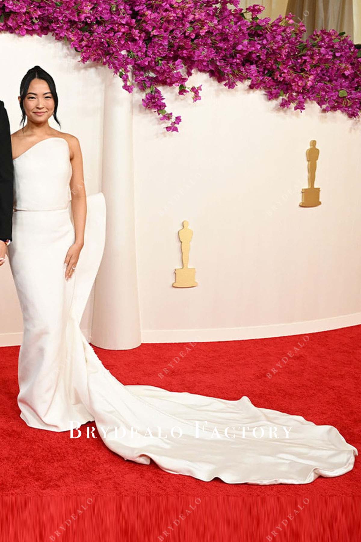 Allison Hsu sleeveless dress 2024 Oscars Red Carpet