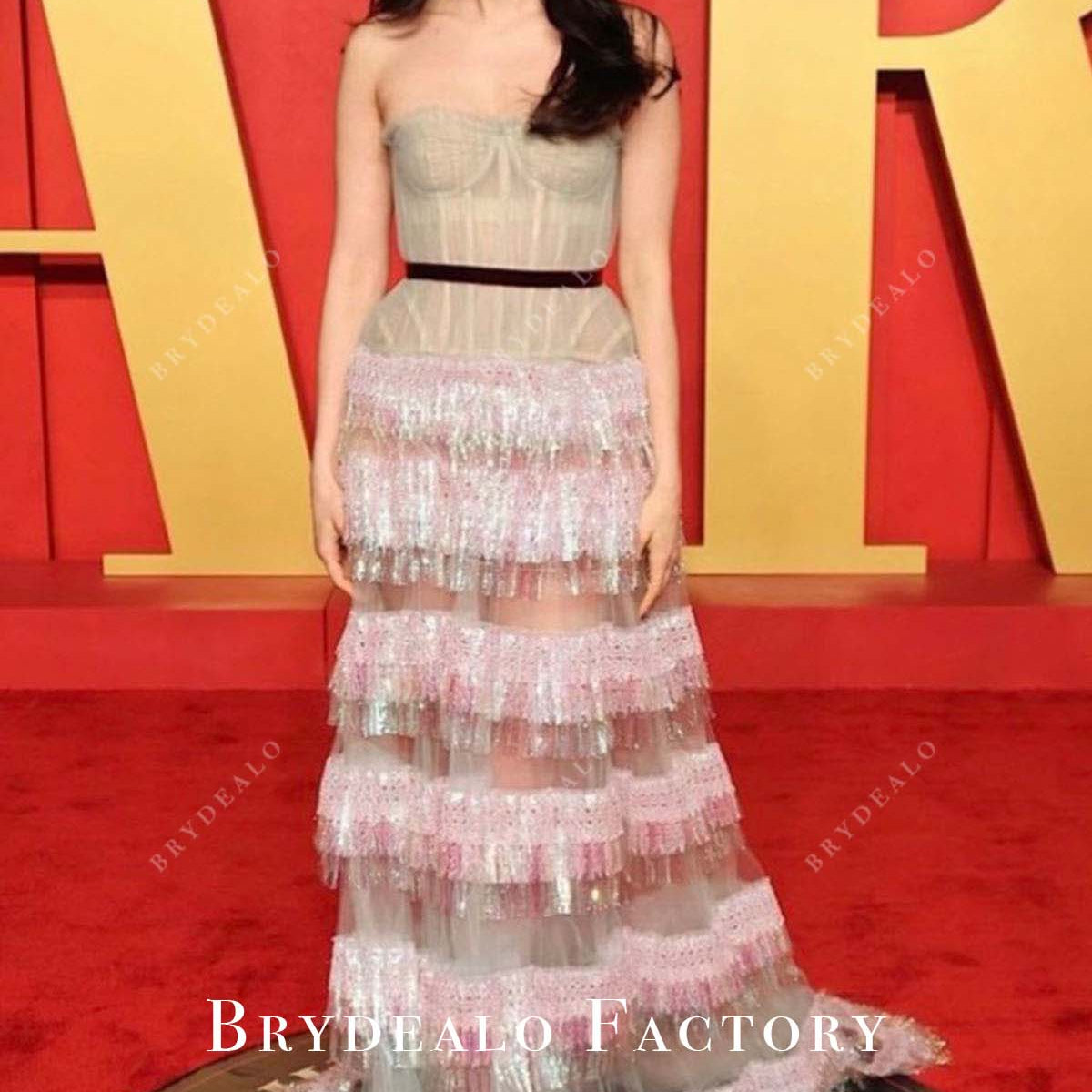 Aria Mia Loberti Strapless 2024 Oscars After Party Dress