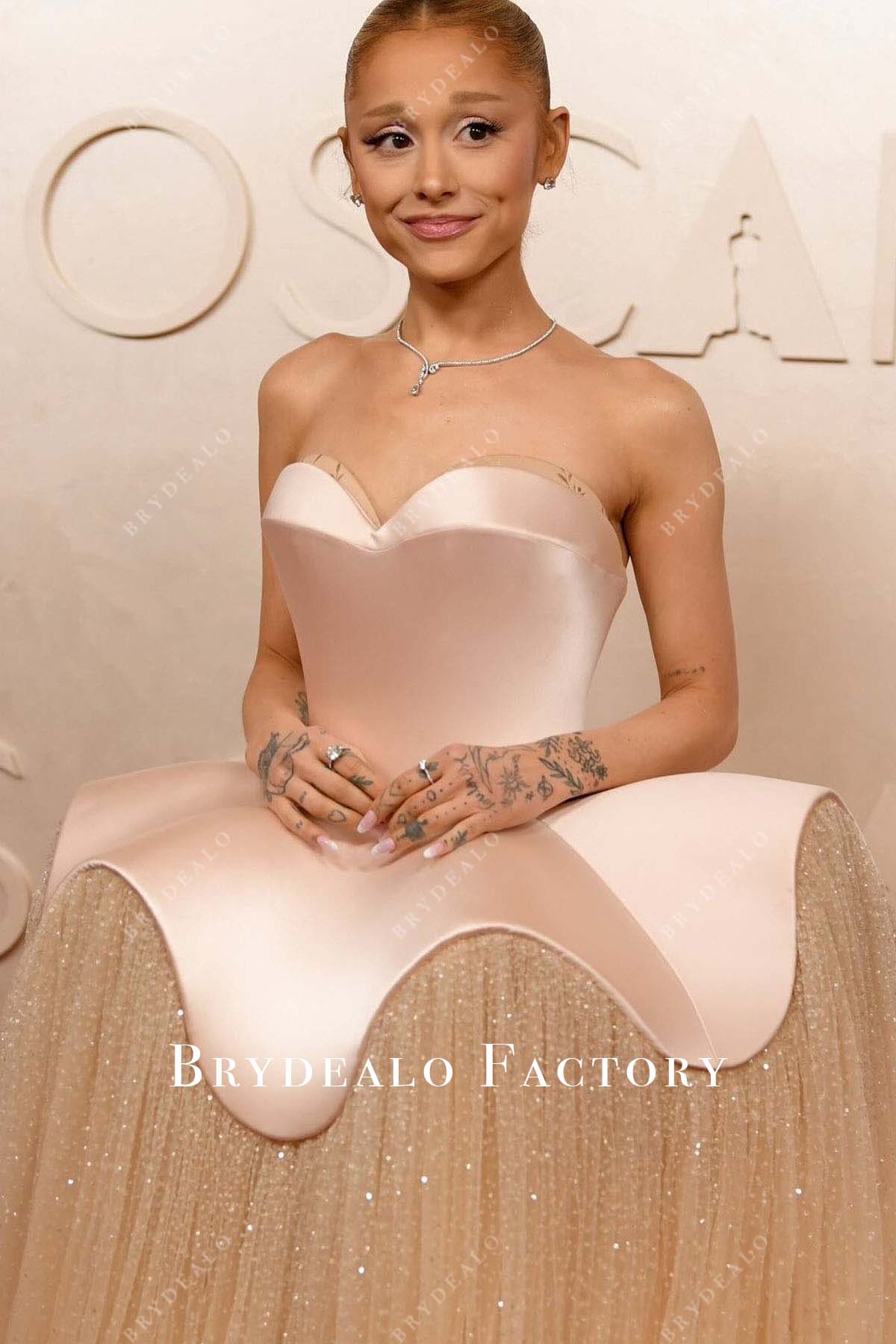 Ariana Grande puffy 2025 Oscars red carpet dress