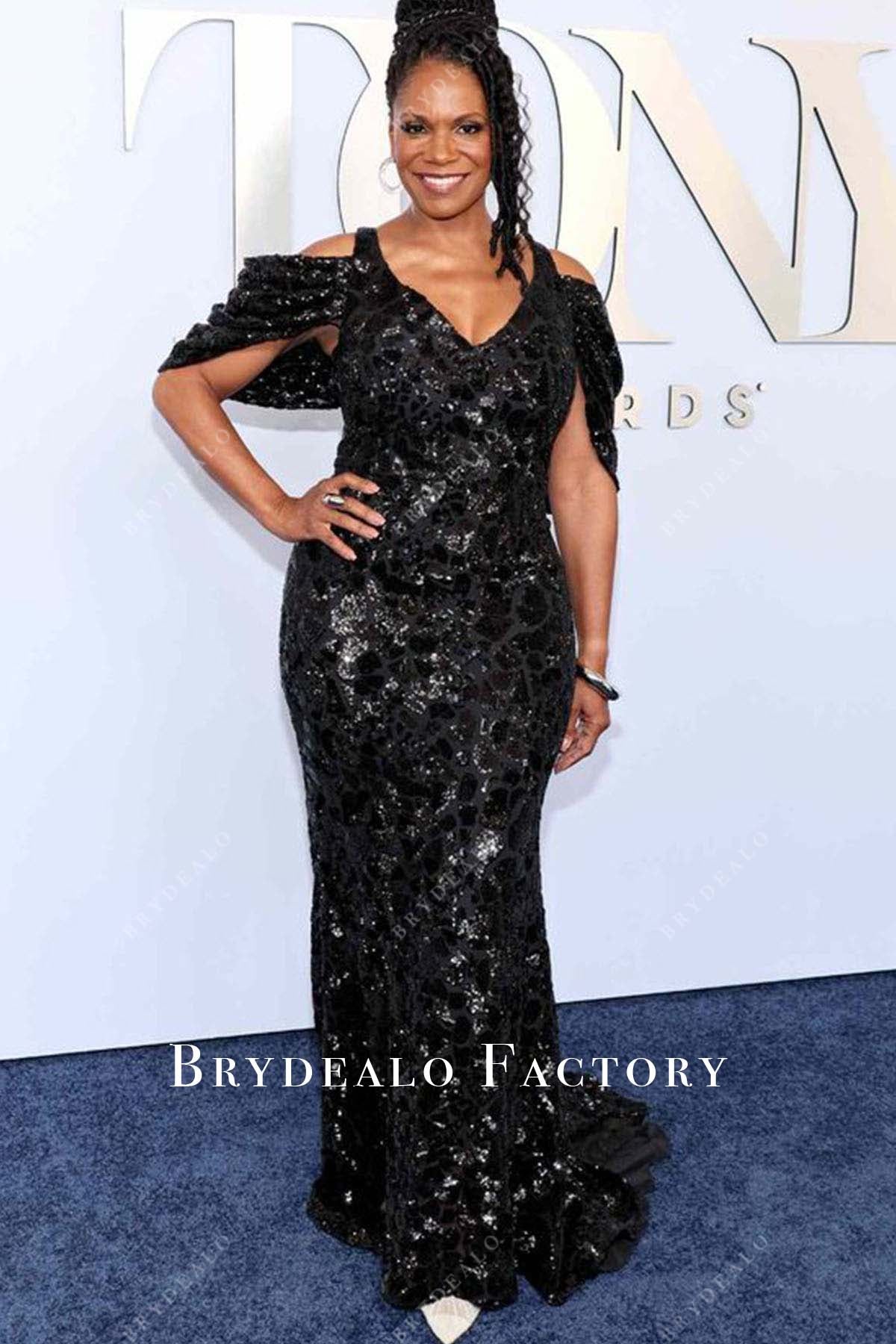 Audra McDonald 2024 Tony Awards v-neck dress