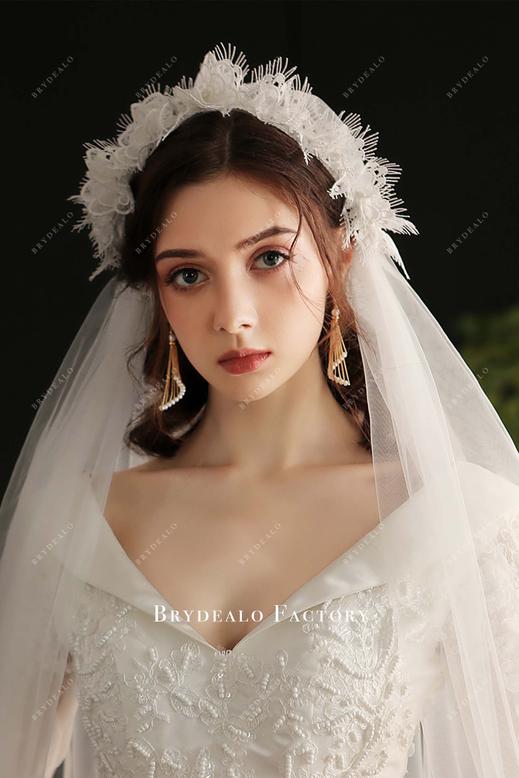 Ballet length bridal veil