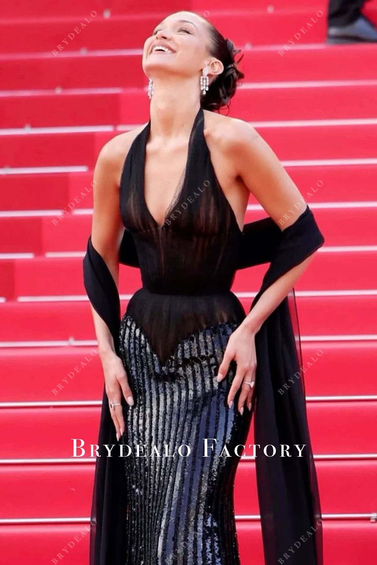 Bella Hadid 2024 Cannes Film Festival sheer bodice