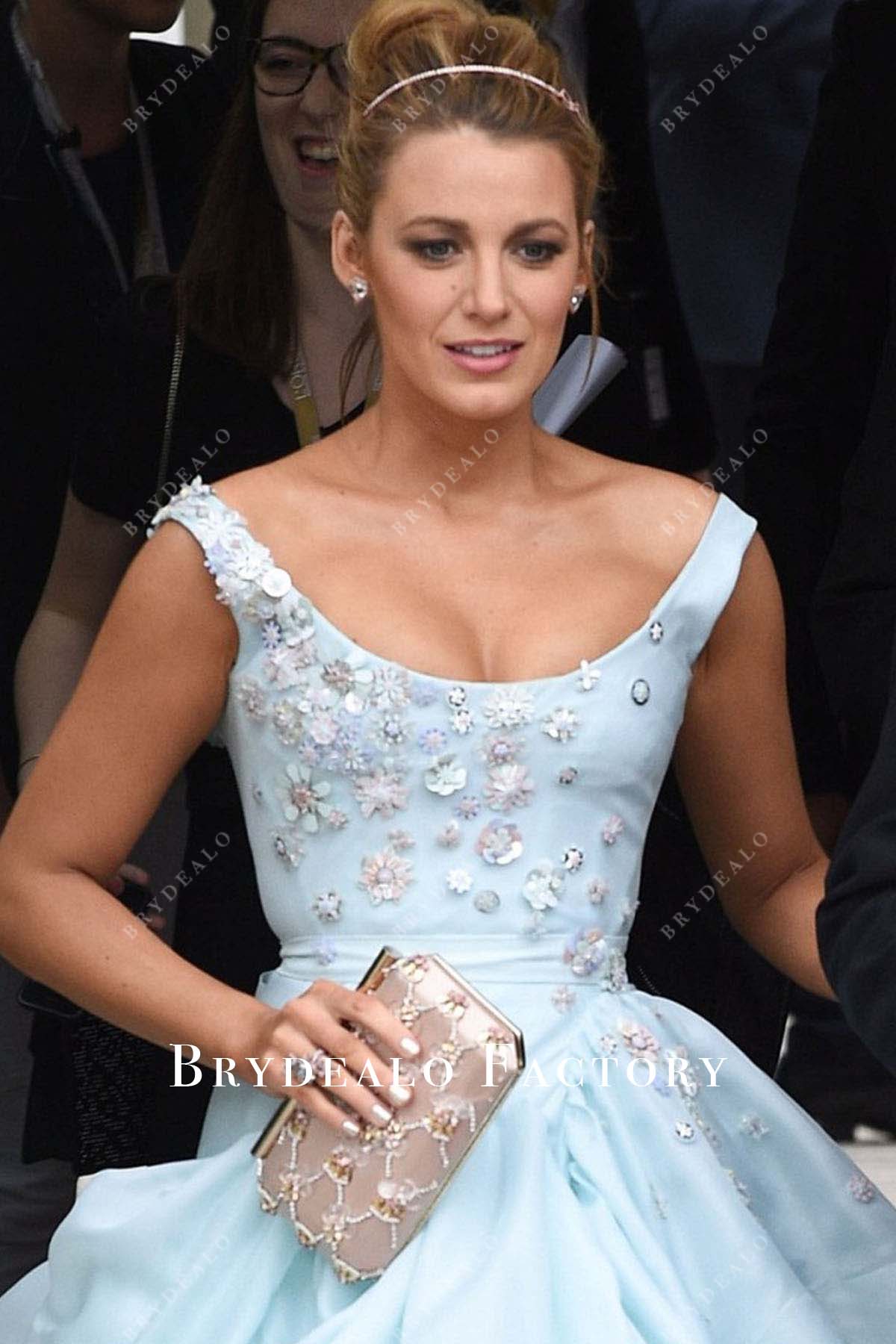 Blake Lively scoop neck dress Cannes Red Carpet 2016