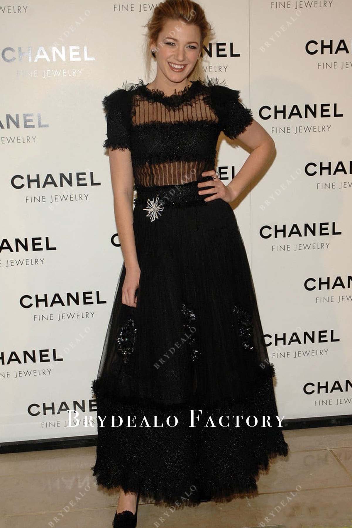 Blake Lively black dress 2008 Chanel A Night of Diamonds dinner 