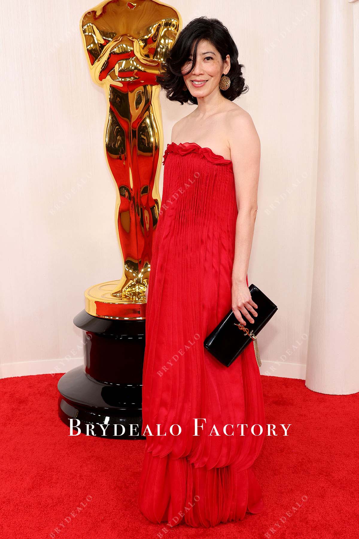 2024 Oscars Red Carpet Brenda Hsueh ruched dress