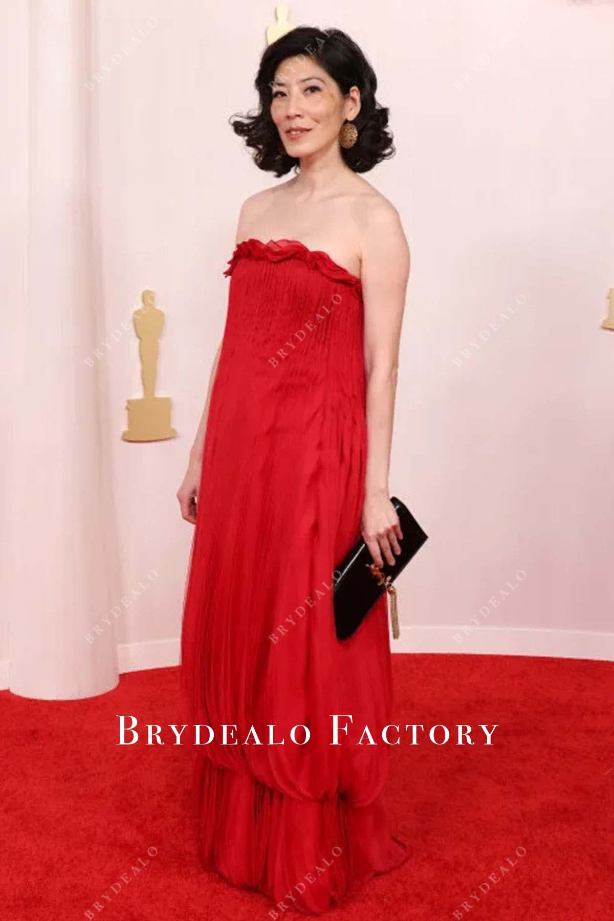 Brenda Hsueh strapless dress 2024 Oscars Red Carpet