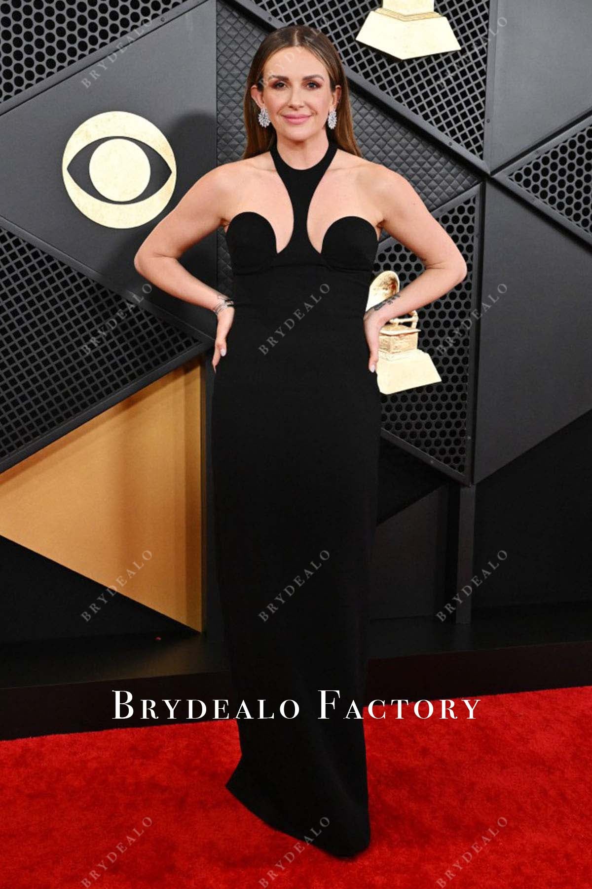 Carly Pearce black dress 2024 Grammys Red Carpet