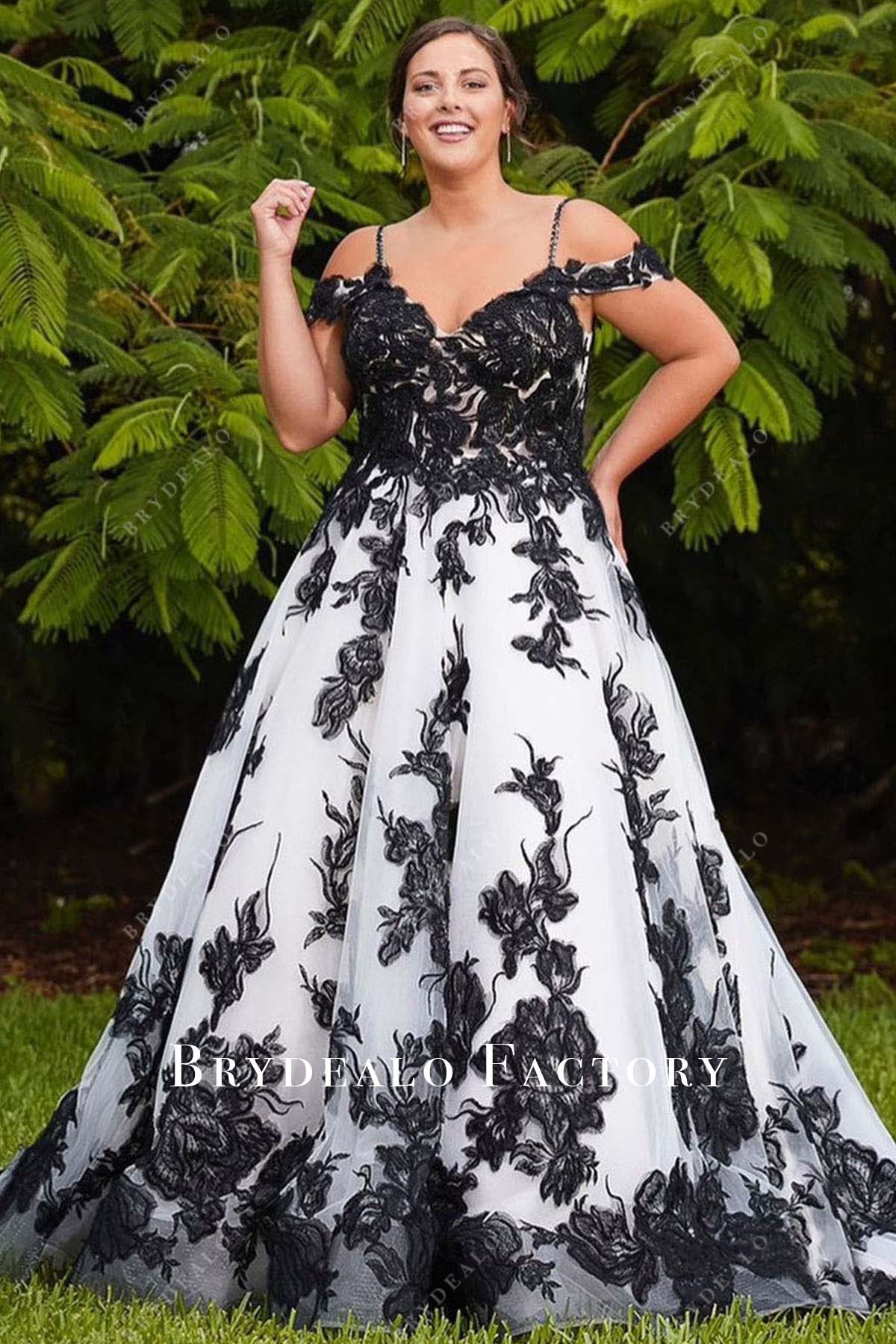 cold shoulder goth wedding dress