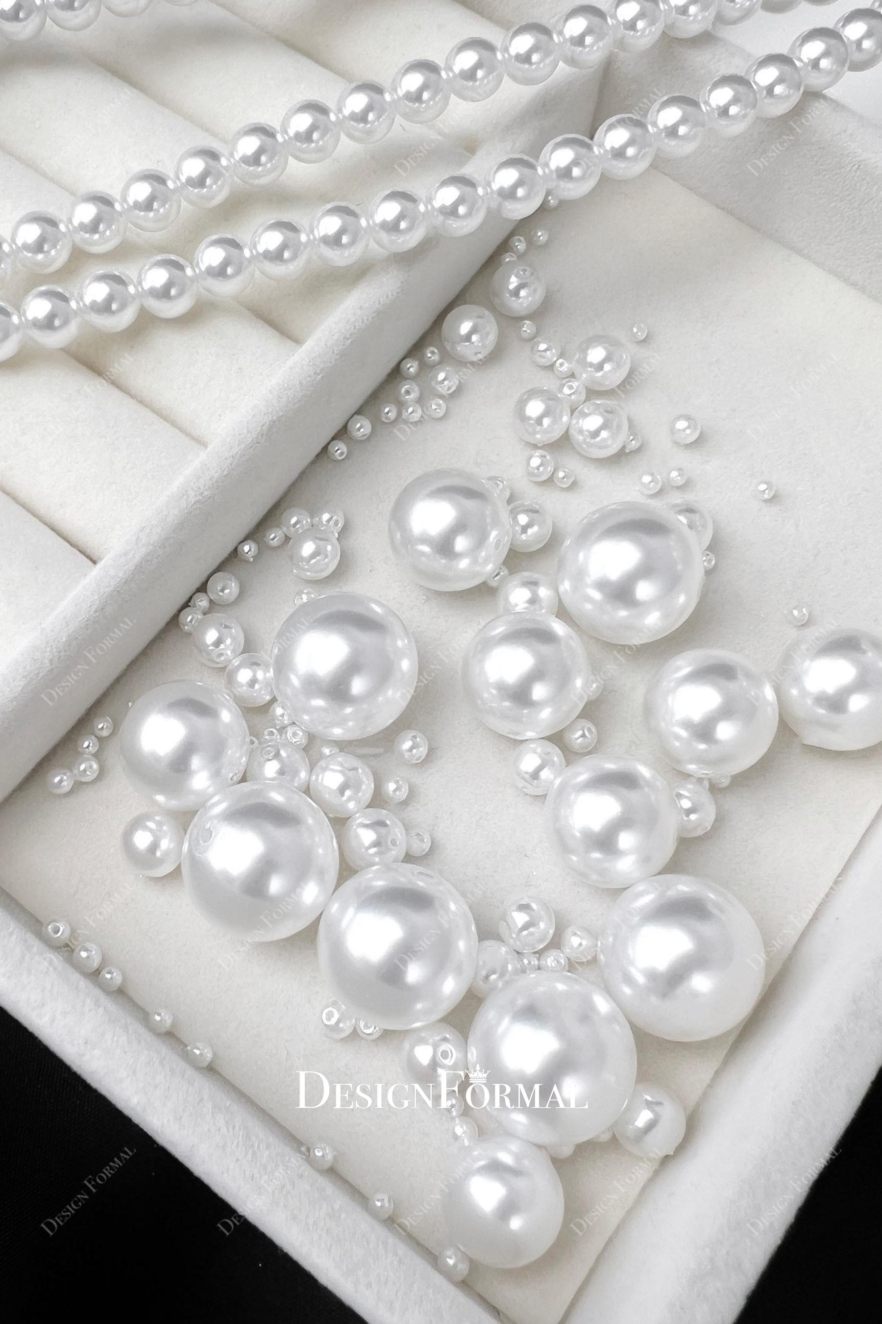 DIY round white pearls embellishments 