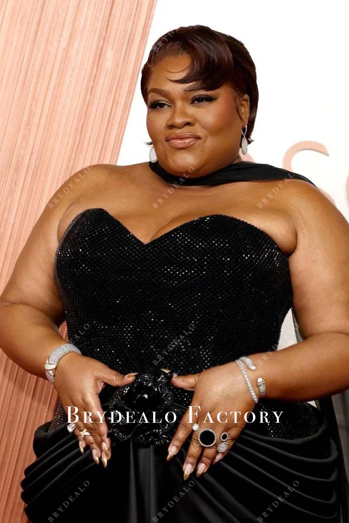 Da'Vine Joy Randolph black sequined 2025 Oscars red carpet dress